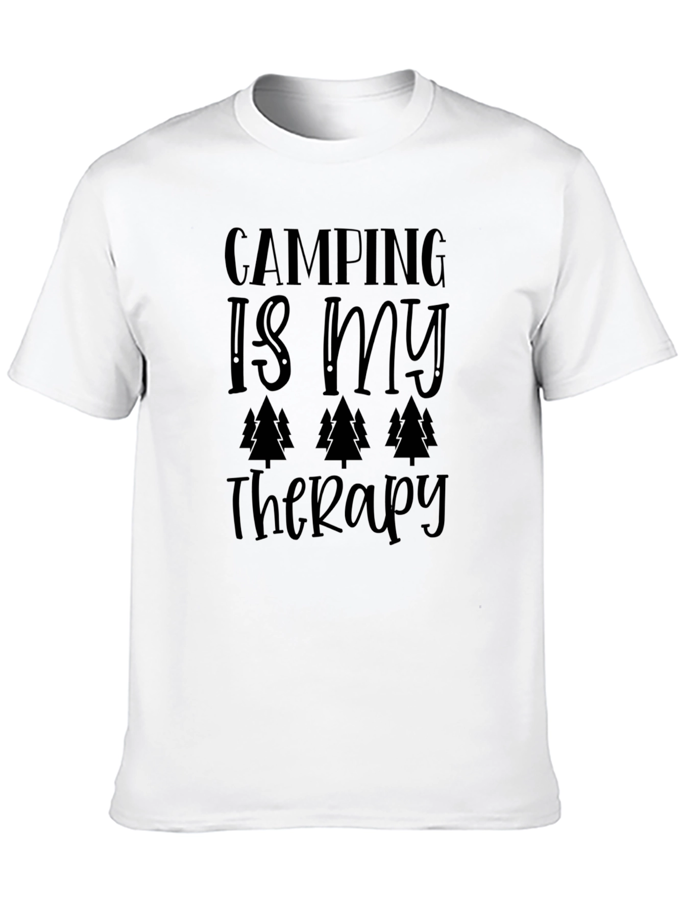 Camping Is My Therapy Graphic Tee - Black