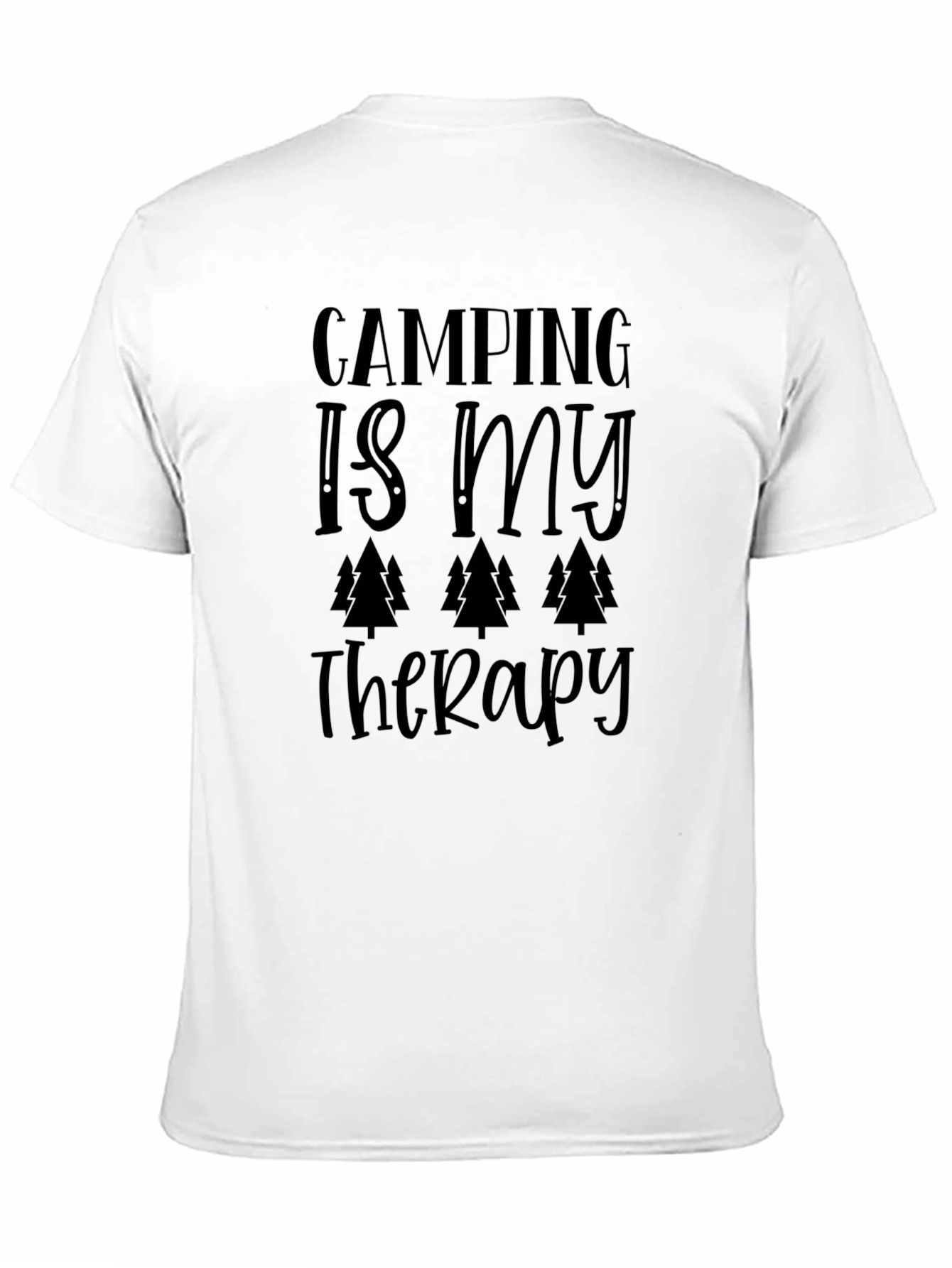 Camping Is My Therapy Graphic Tee - Black