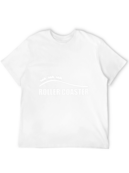 Roller Coaster Graphic Tee - Black Cotton T-Shirt