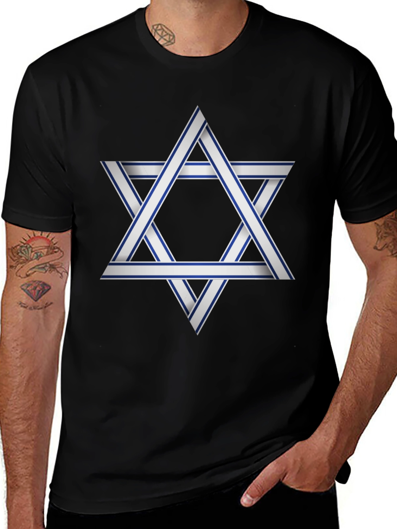 Star of David Graphic Black T-Shirt