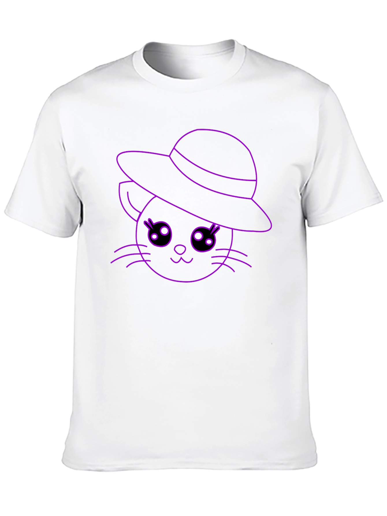 Cute Cat in Hat Graphic Tee - Unique Design