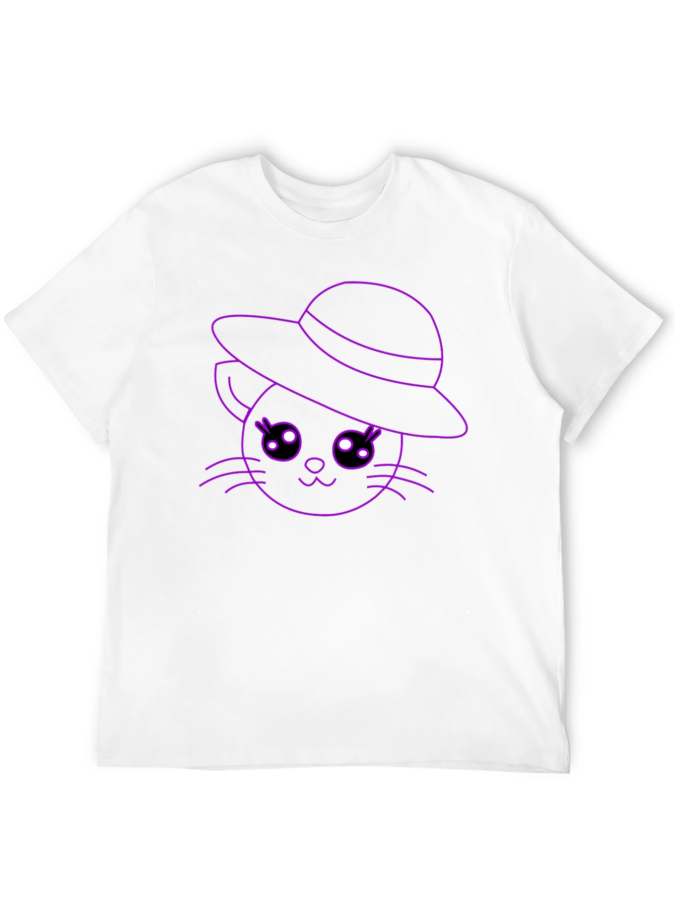 Cute Cat in Hat Graphic Tee - Unique Design