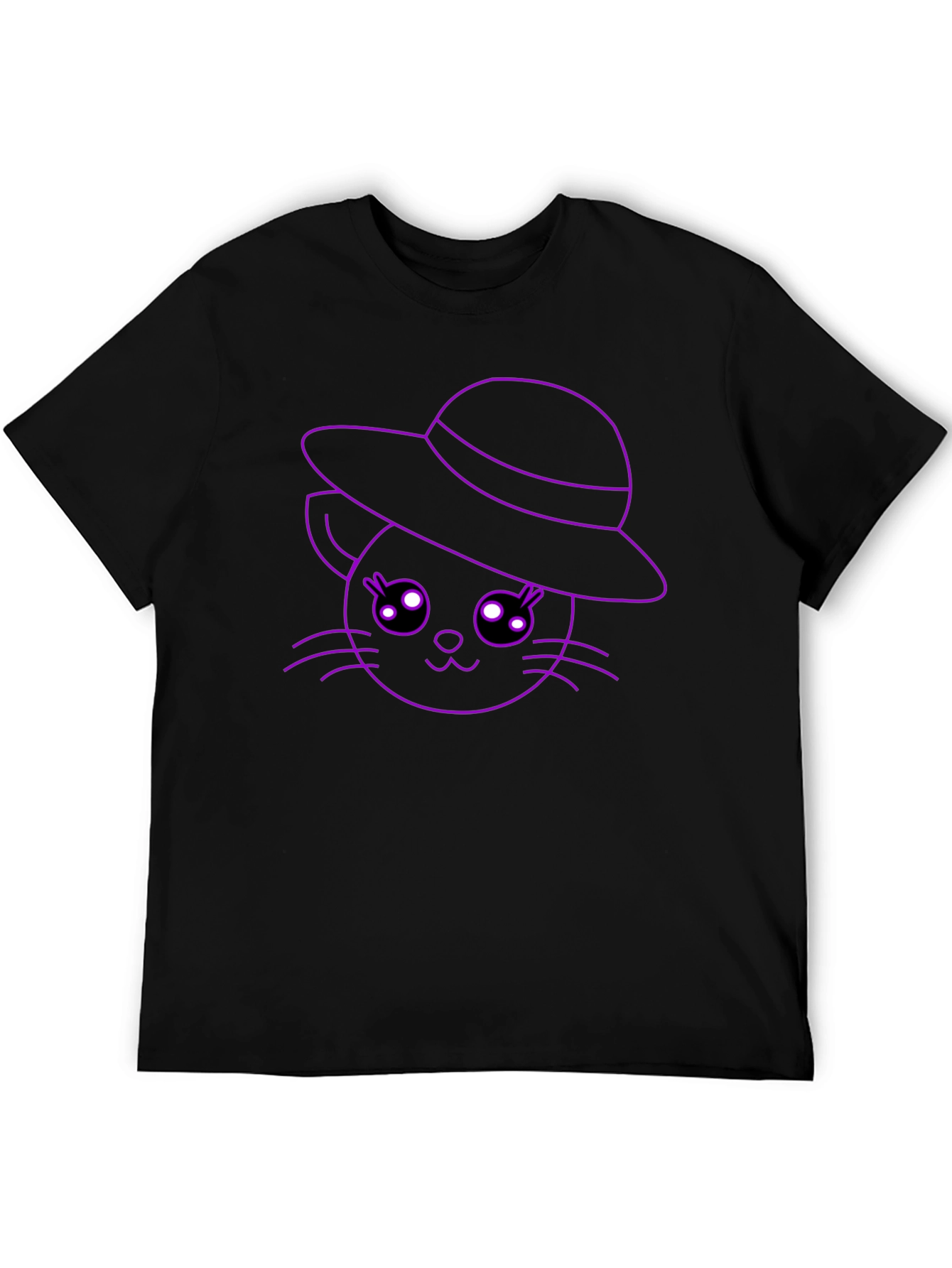 Cute Cat in Hat Graphic Tee - Unique Design