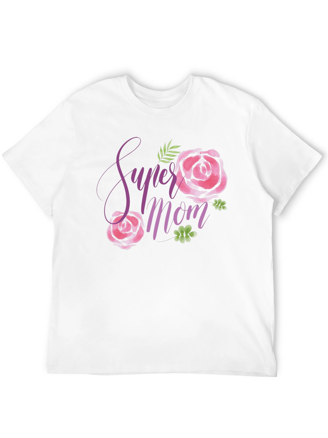Super Mom Floral Black T-Shirt