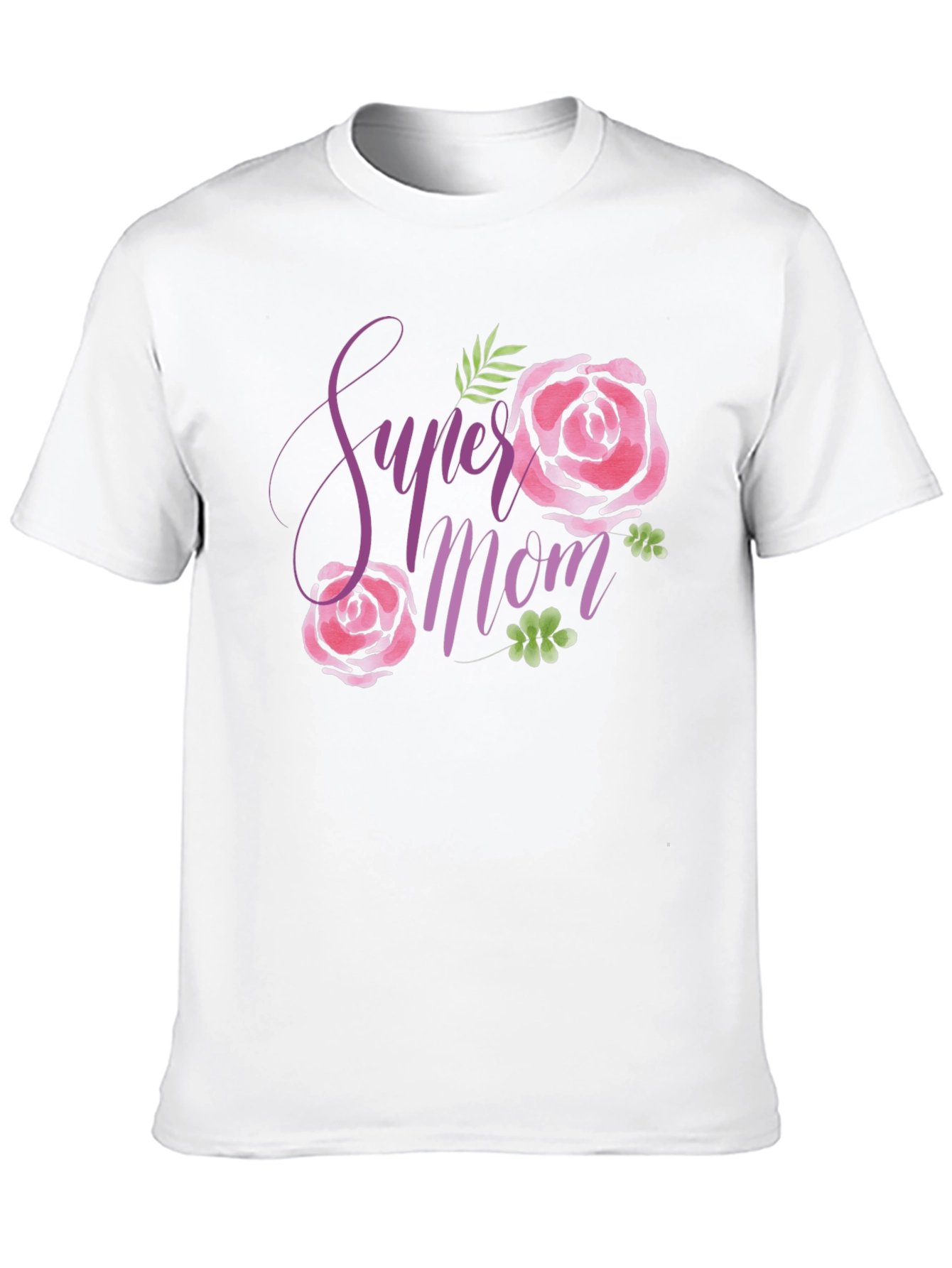 Super Mom Floral Black T-Shirt