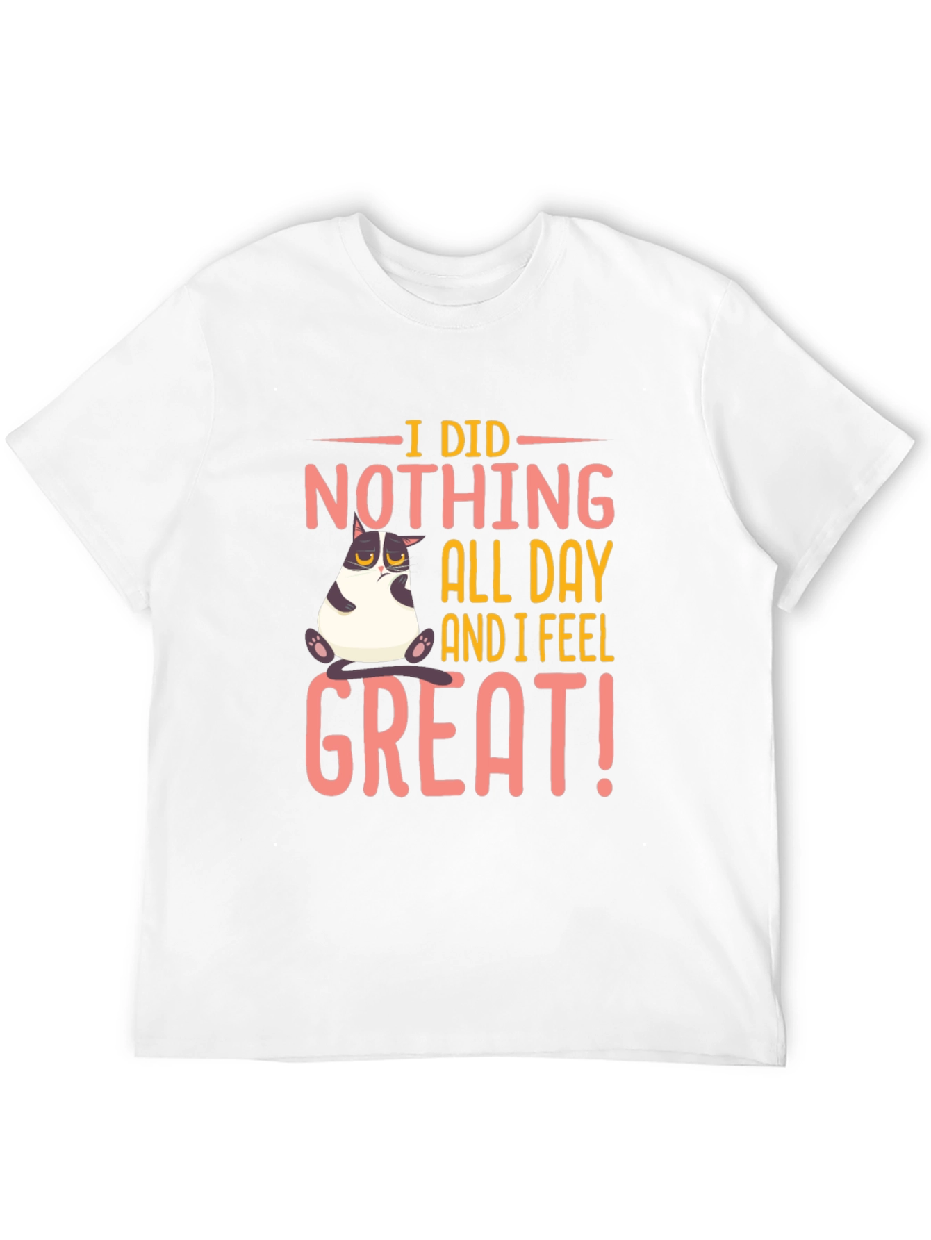 Funny Cat I Did Nothing Black T-Shirt