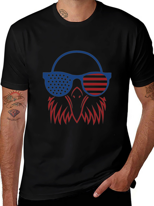 Patriotic Eagle T-Shirt - USA Flag Sunglasses