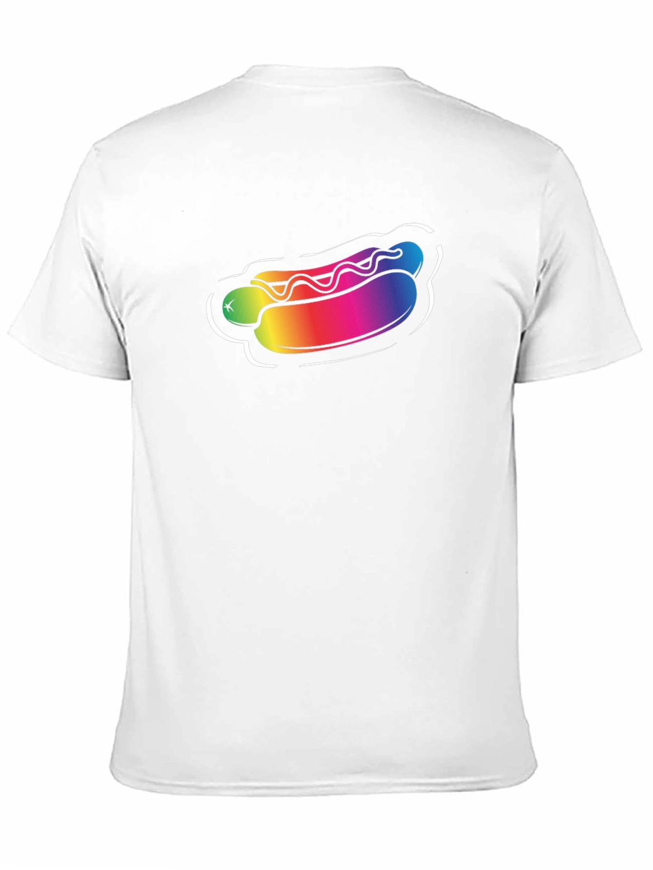 Rainbow Hotdog Graphic Tee - Black Unisex T-Shirt