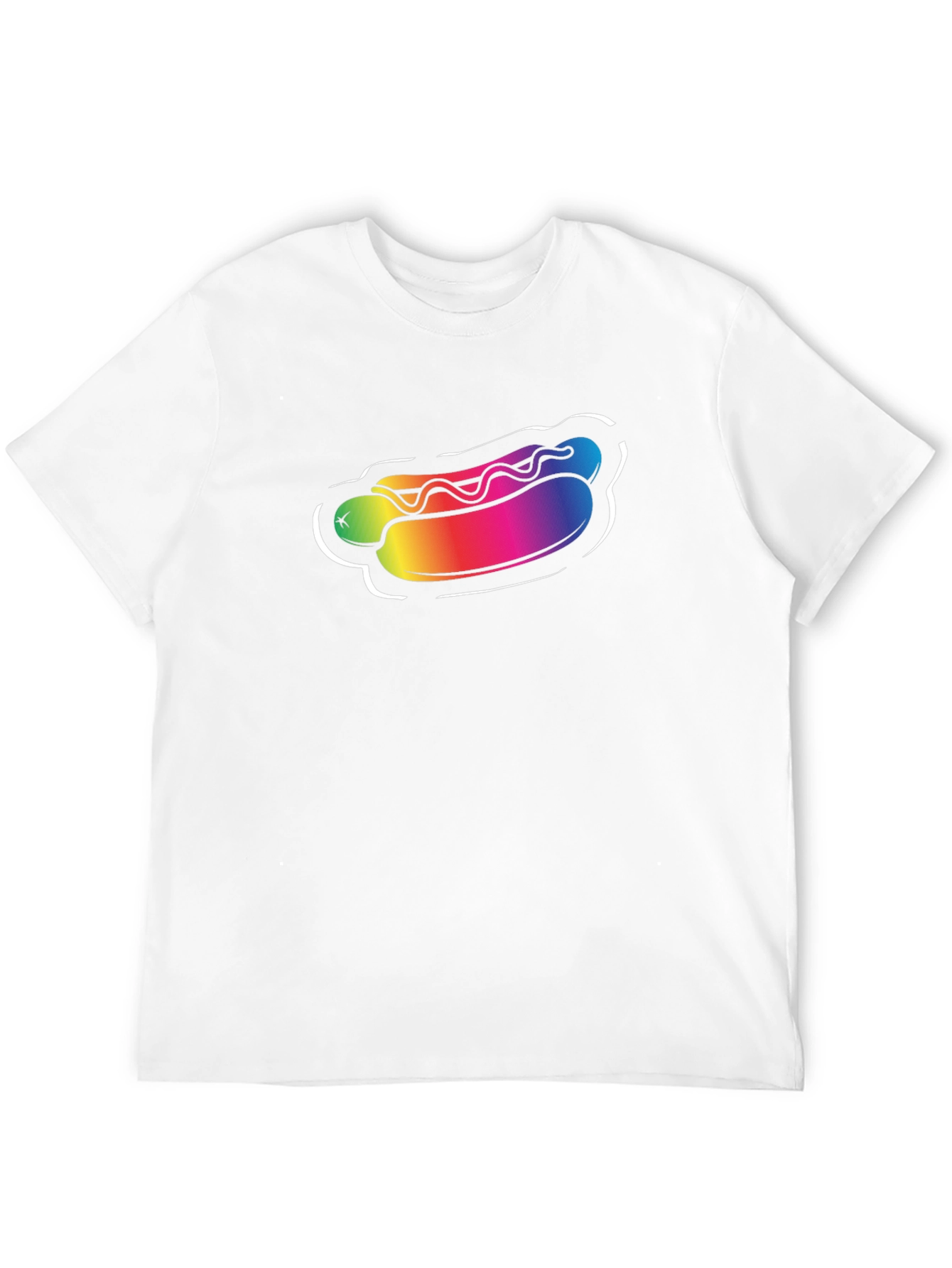 Rainbow Hotdog Graphic Tee - Black Unisex T-Shirt