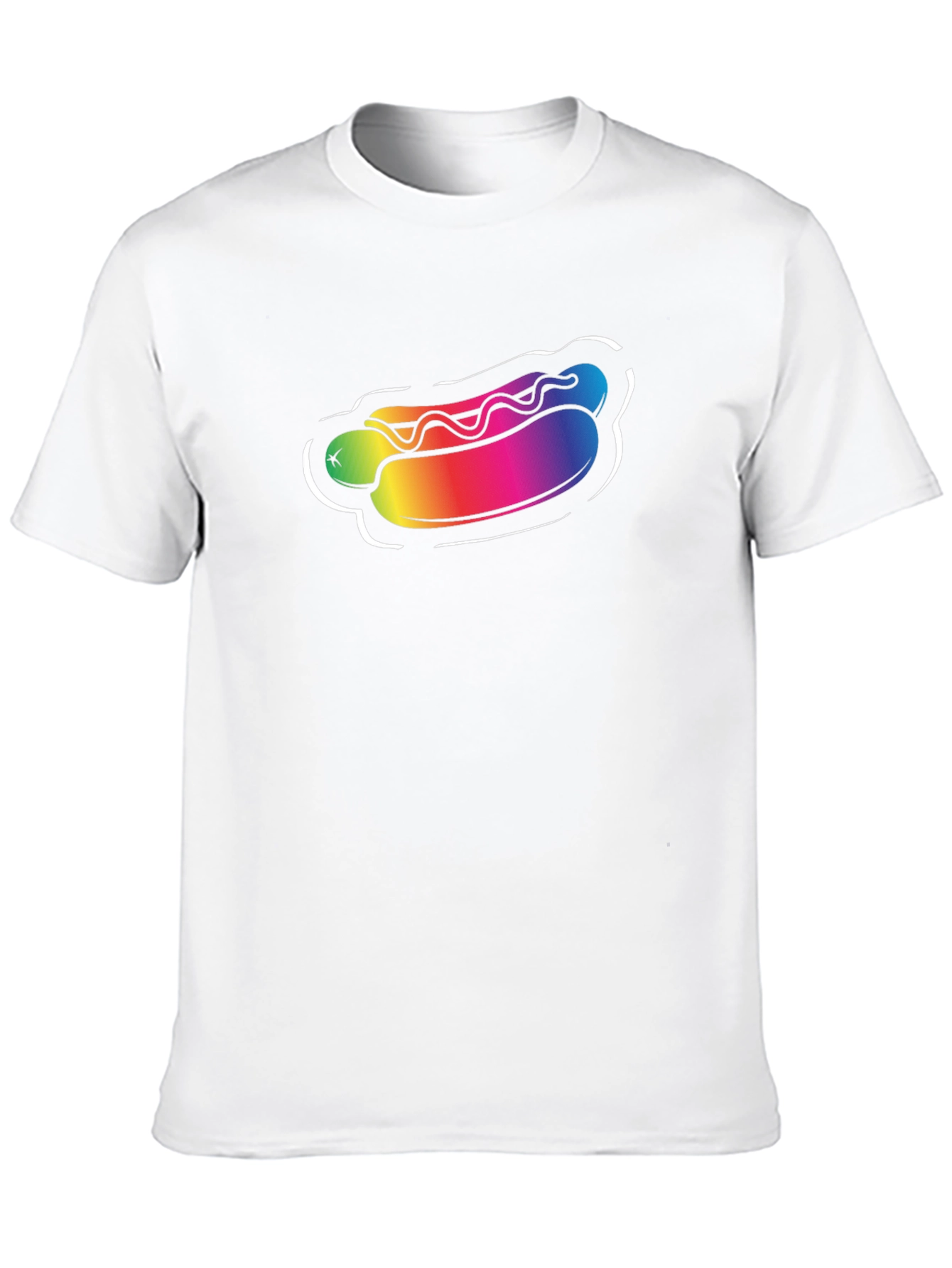 Rainbow Hotdog Graphic Tee - Black Unisex T-Shirt