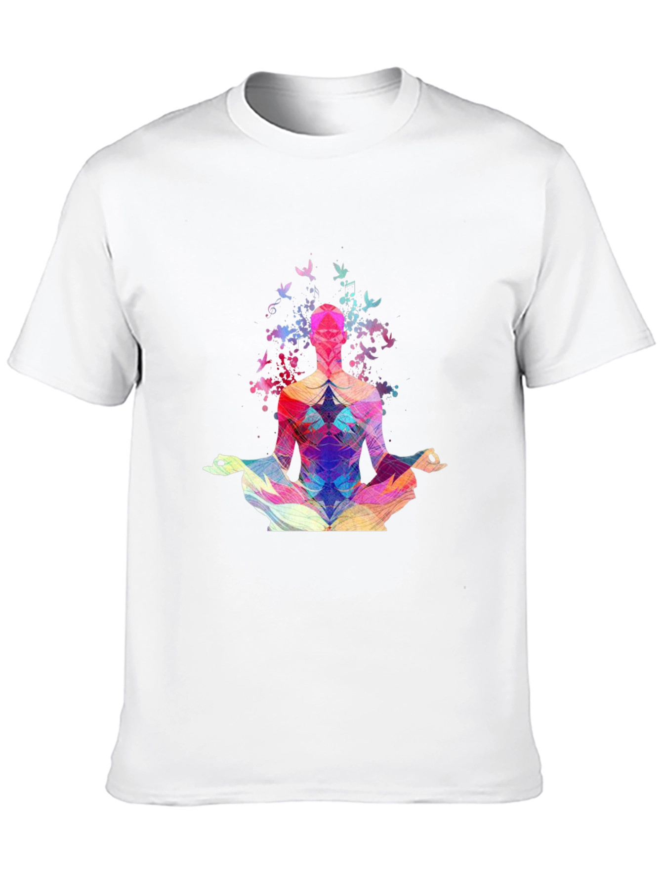 Meditative Geometric Design Black T-Shirt