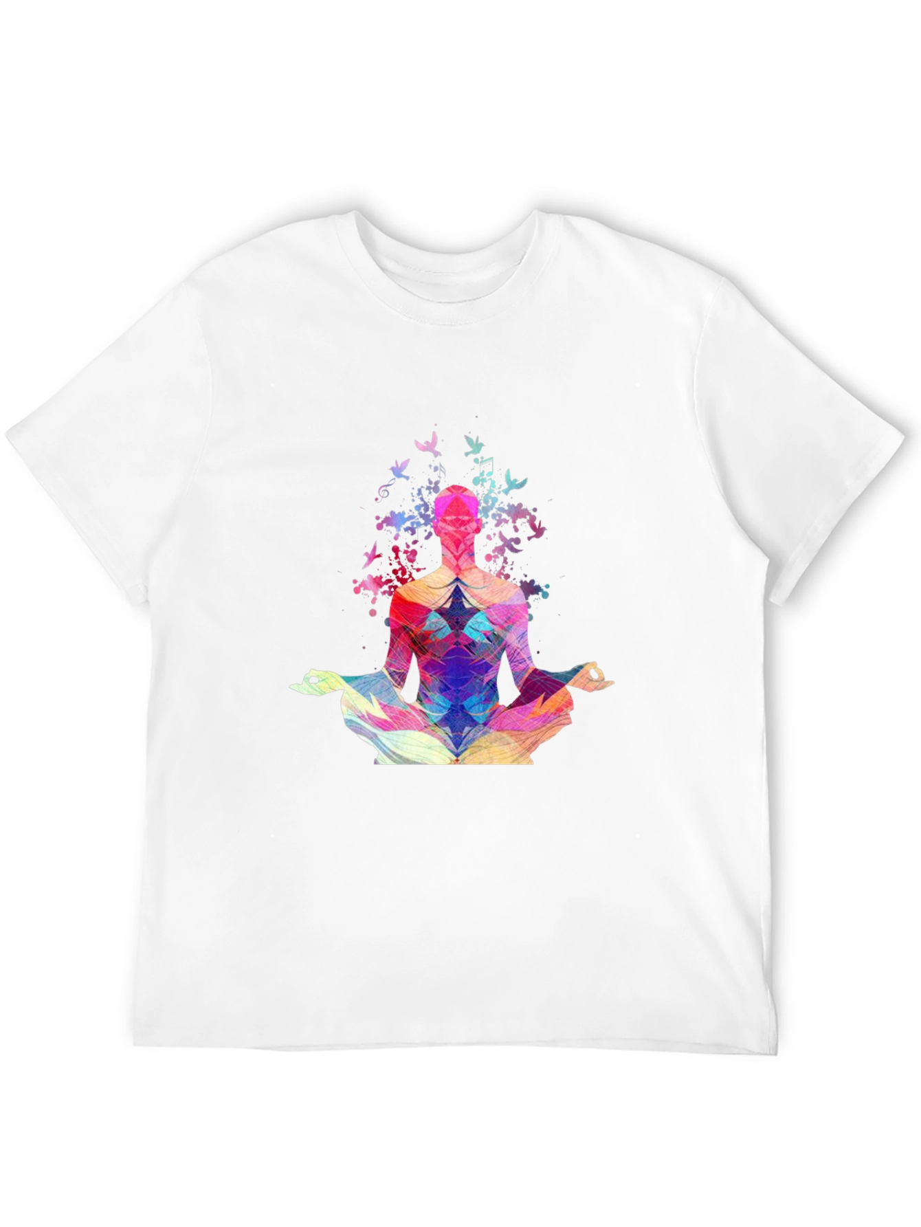 Meditative Geometric Design Black T-Shirt