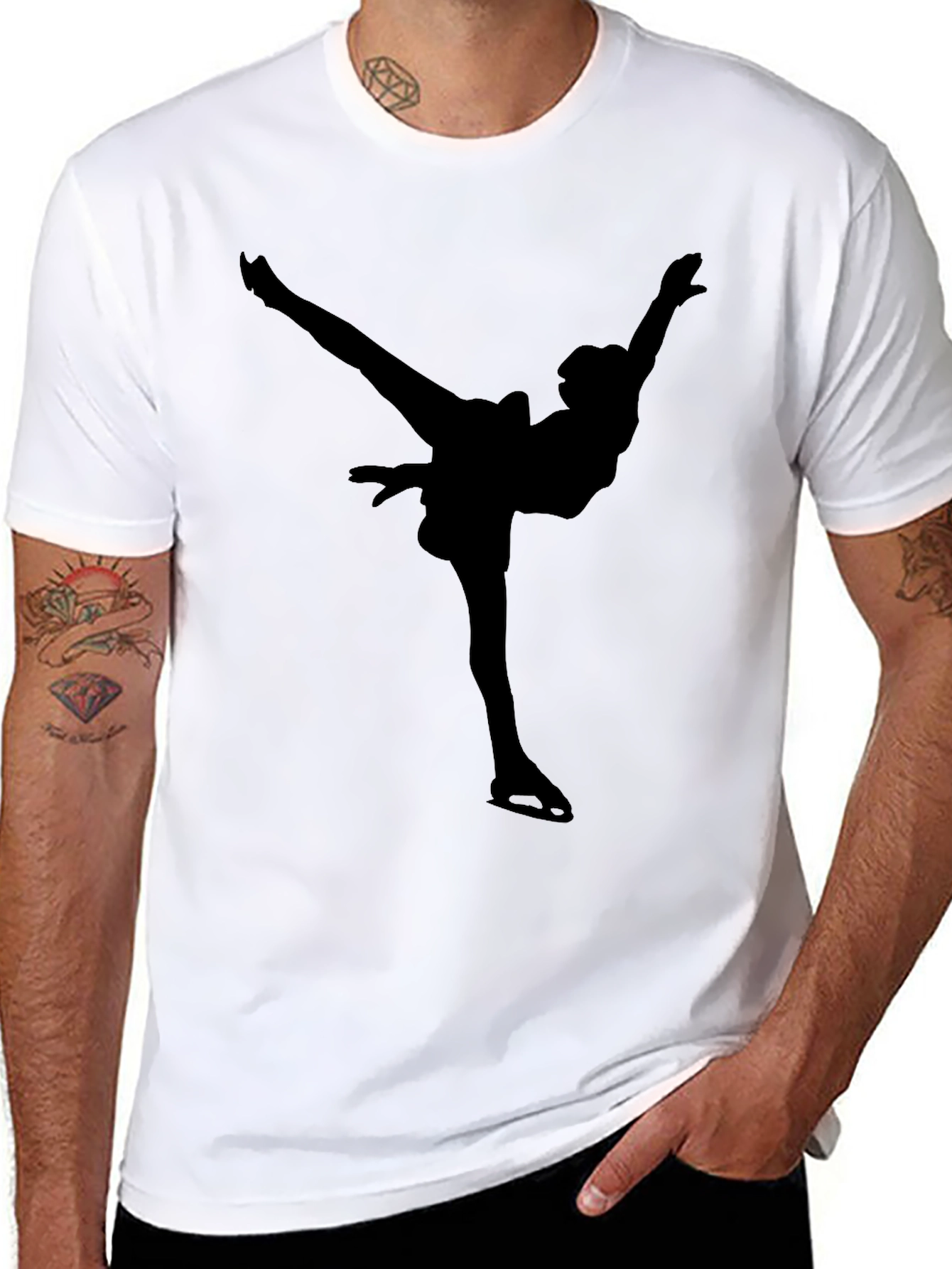 Figure Skater Silhouette Graphic Tee