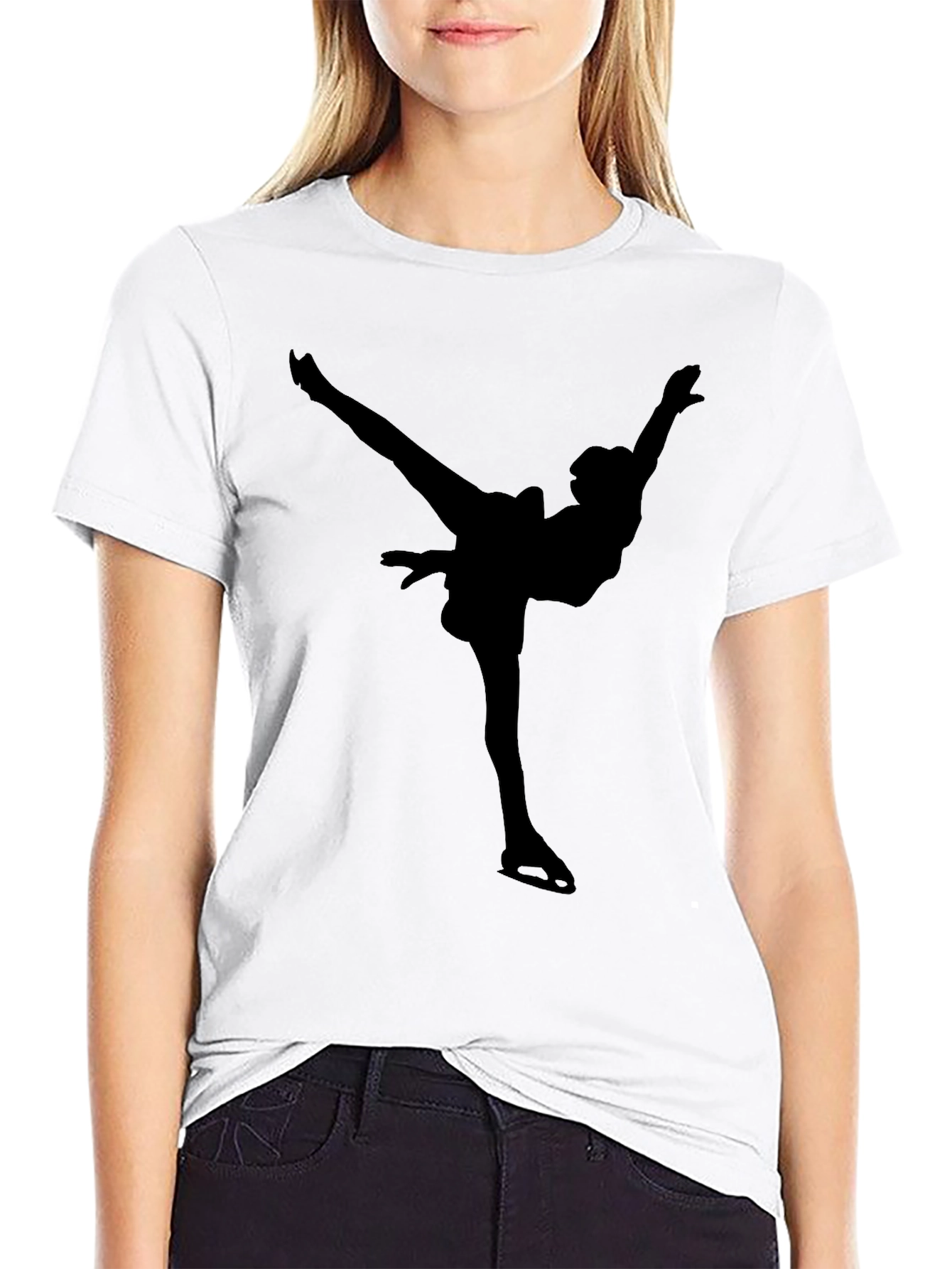 Figure Skater Silhouette Graphic Tee