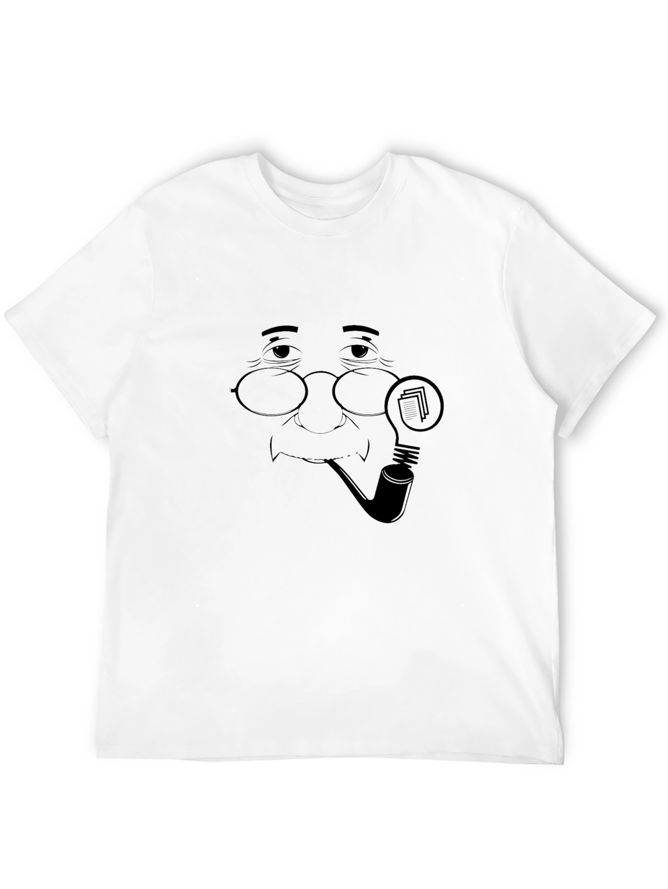 Whimsical Pipe Smoker T-Shirt - Black