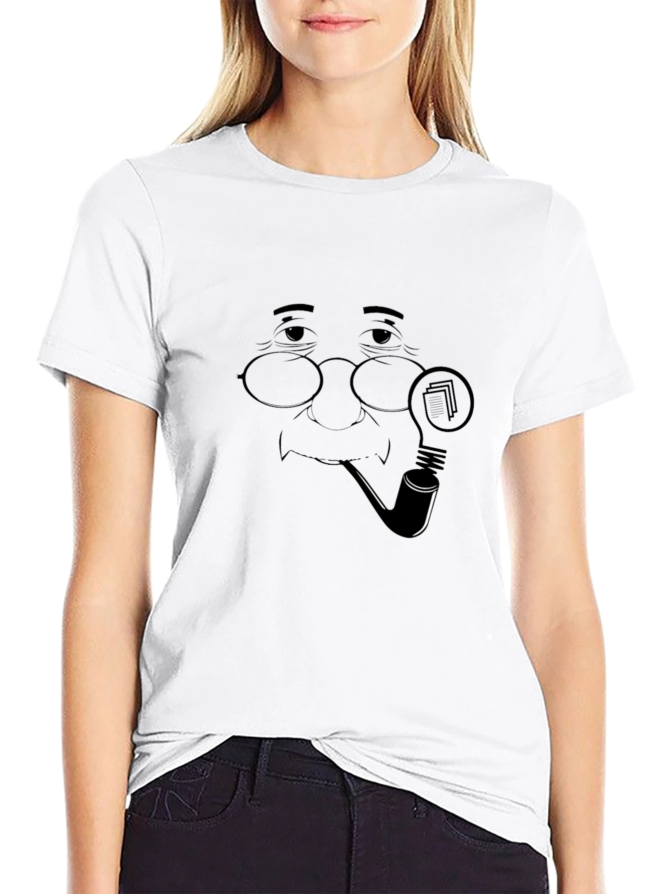 Whimsical Pipe Smoker T-Shirt - Black