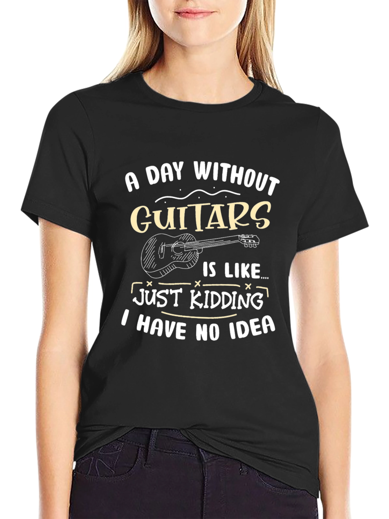 Funny Guitar T-Shirt - A Day Without Guitars