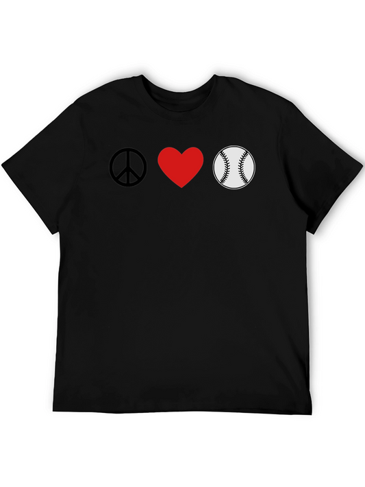Peace Love Baseball T-Shirt