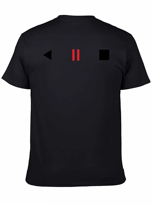 Play Pause Stop Black Graphic Tee