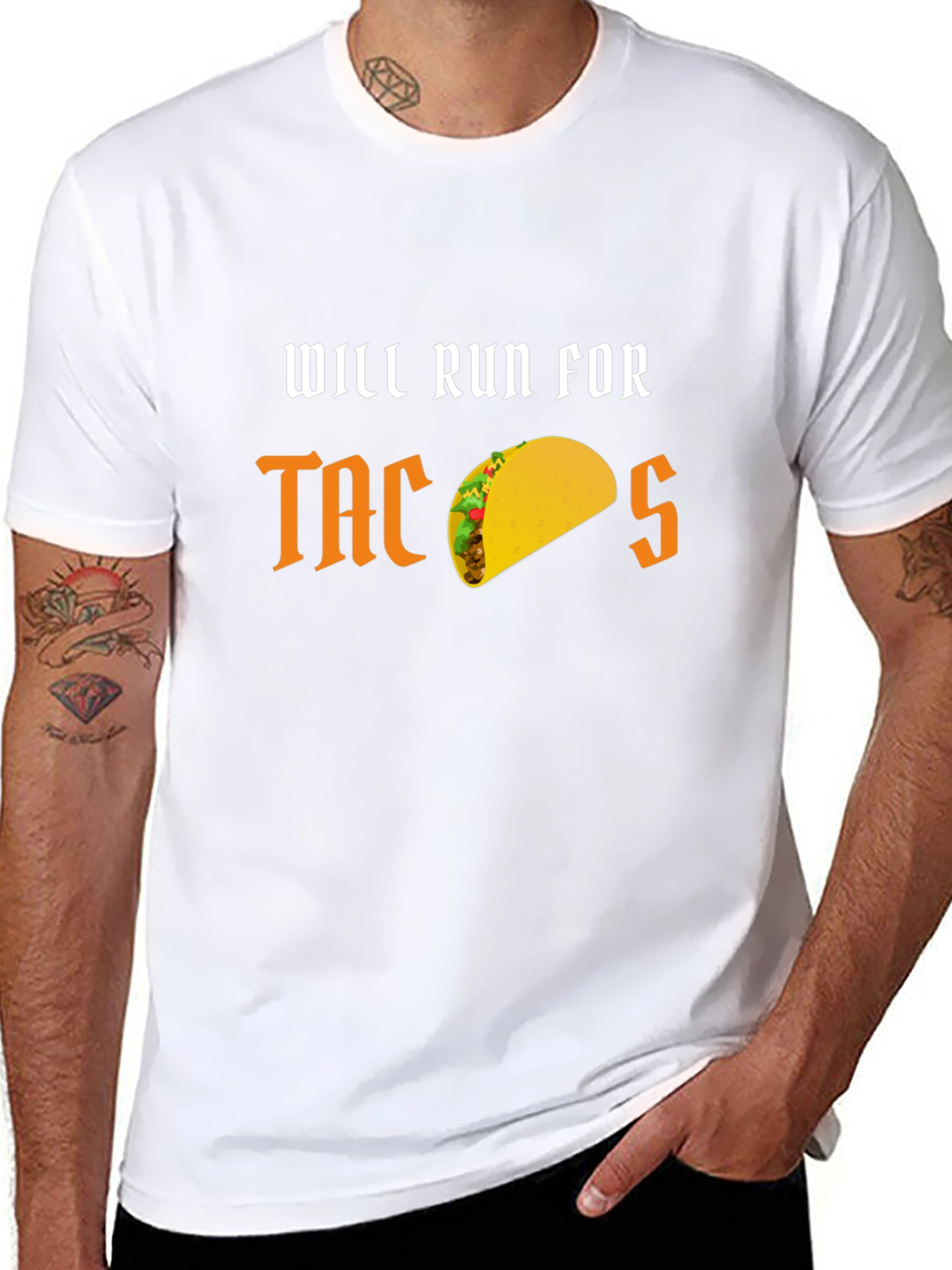 Will Run for Tacos Funny Graphic T-Shirt