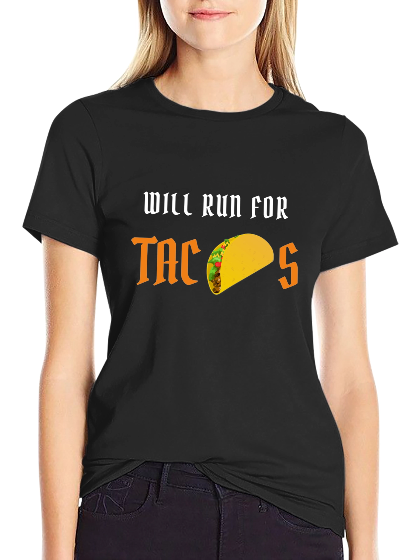 Will Run for Tacos Funny Graphic T-Shirt