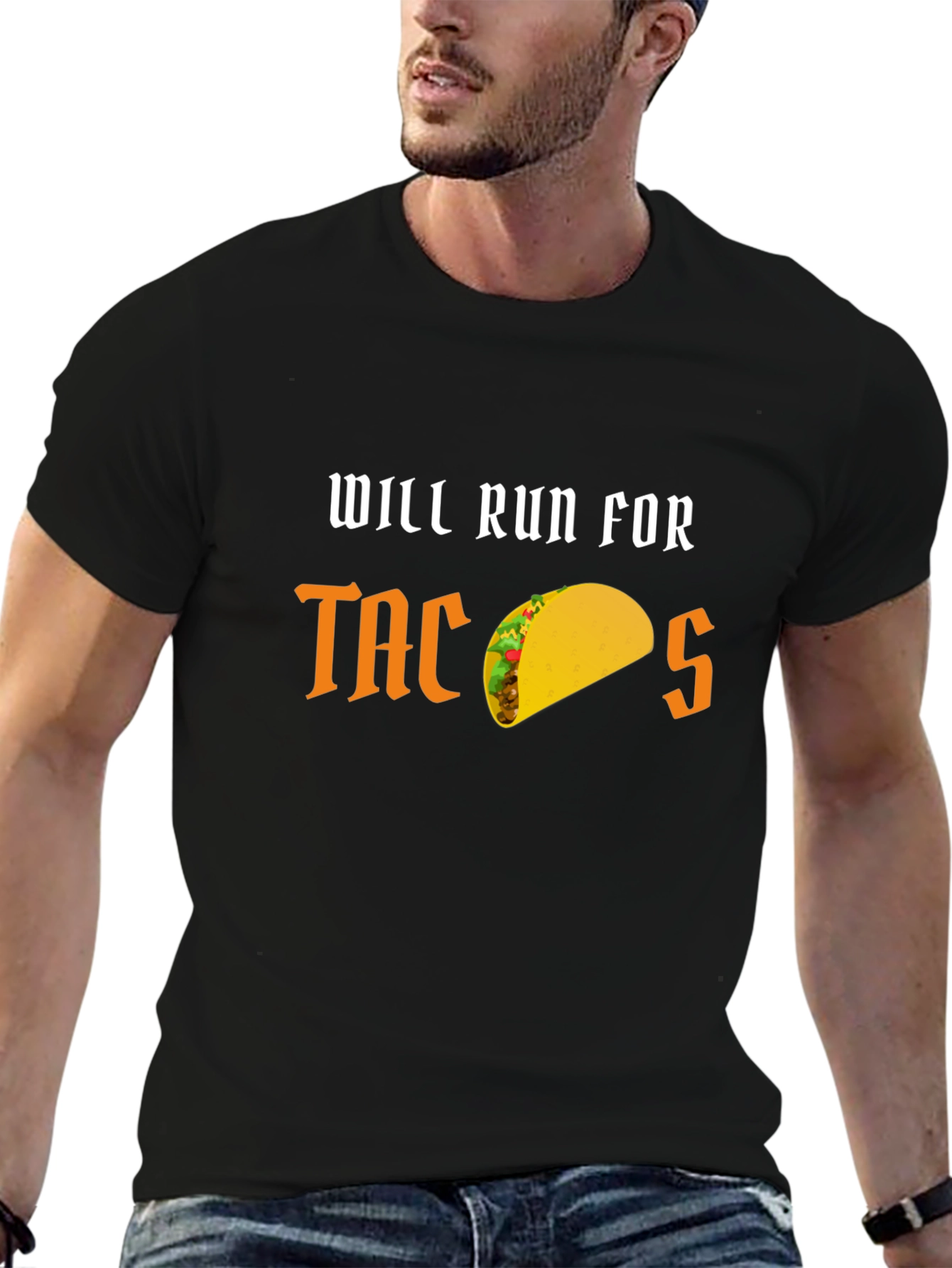 Will Run for Tacos Funny Graphic T-Shirt