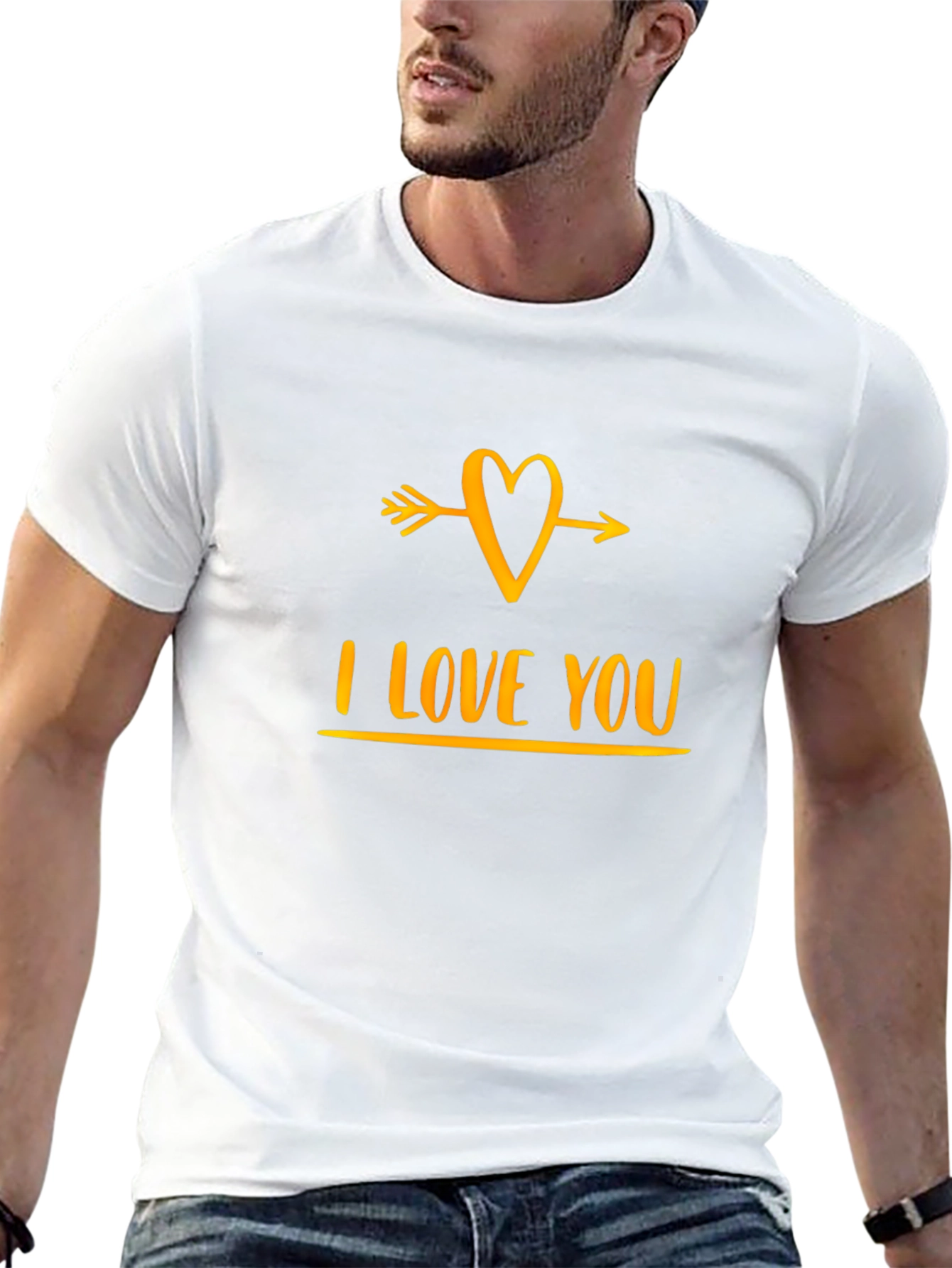 I Love You Heart Arrow Black Graphic Tee