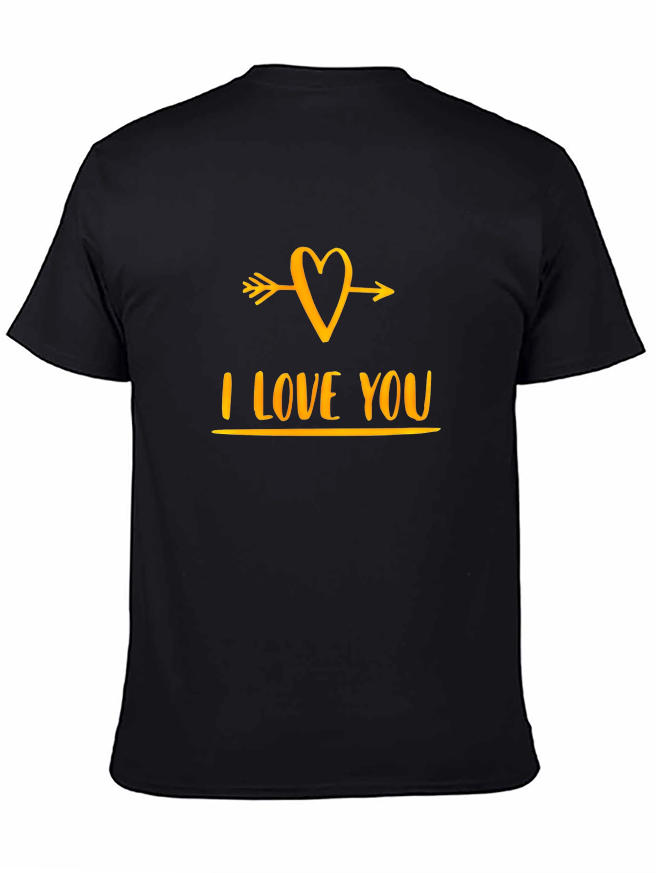 I Love You Heart Arrow Black Graphic Tee