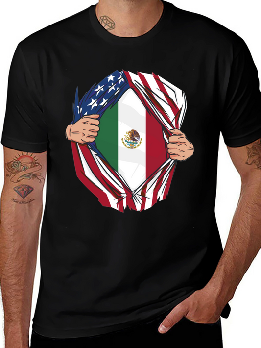 USA and Mexico Flag T-Shirt