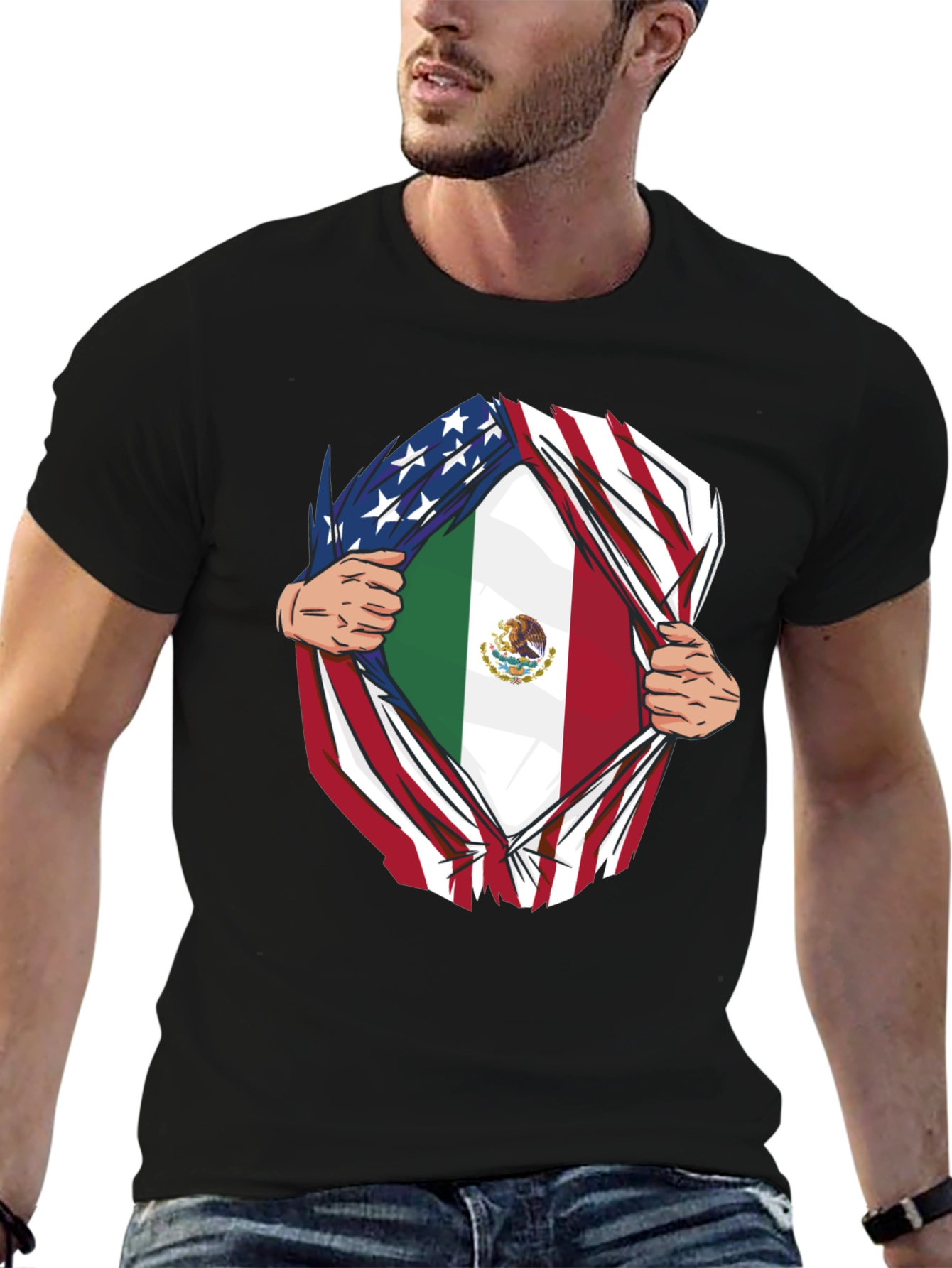USA and Mexico Flag T-Shirt