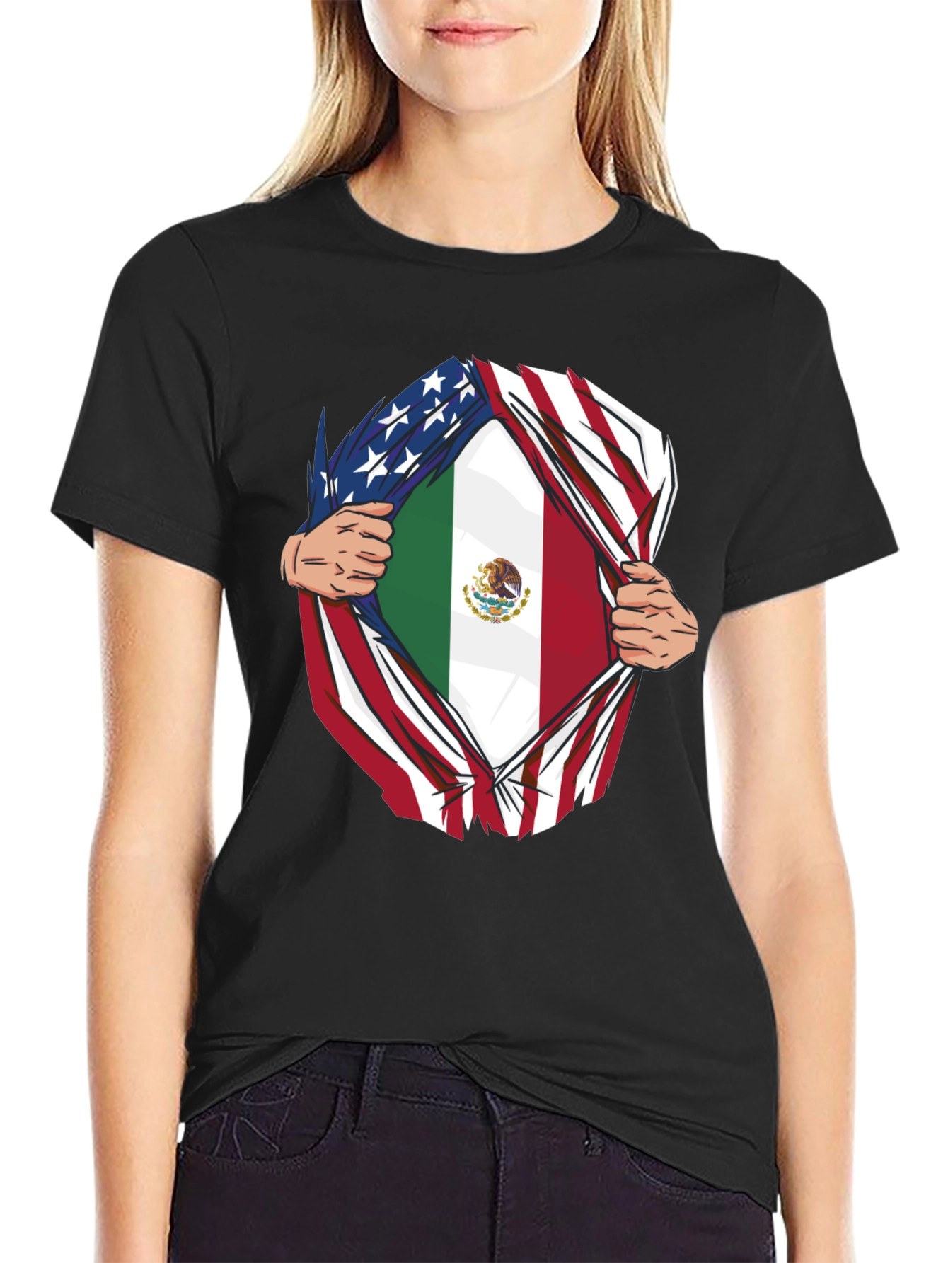 USA and Mexico Flag T-Shirt