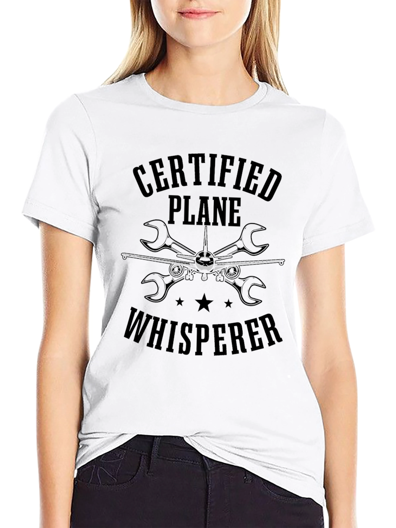 Certified Plane Whisperer Black T-Shirt