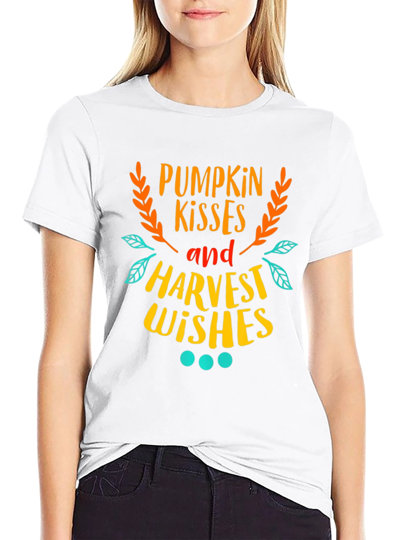 Pumpkin Kisses Harvest Wishes Graphic Tee