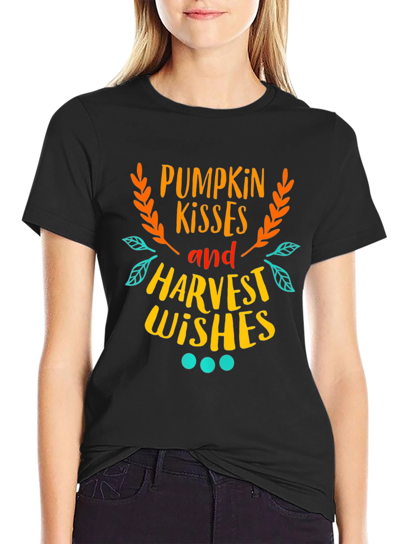 Pumpkin Kisses Harvest Wishes Graphic Tee