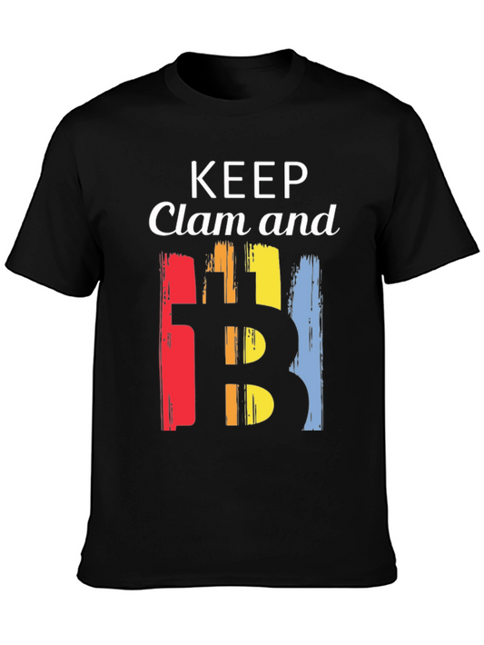 Keep Clam and Bitcoin T-Shirt Crypto Currency Tee