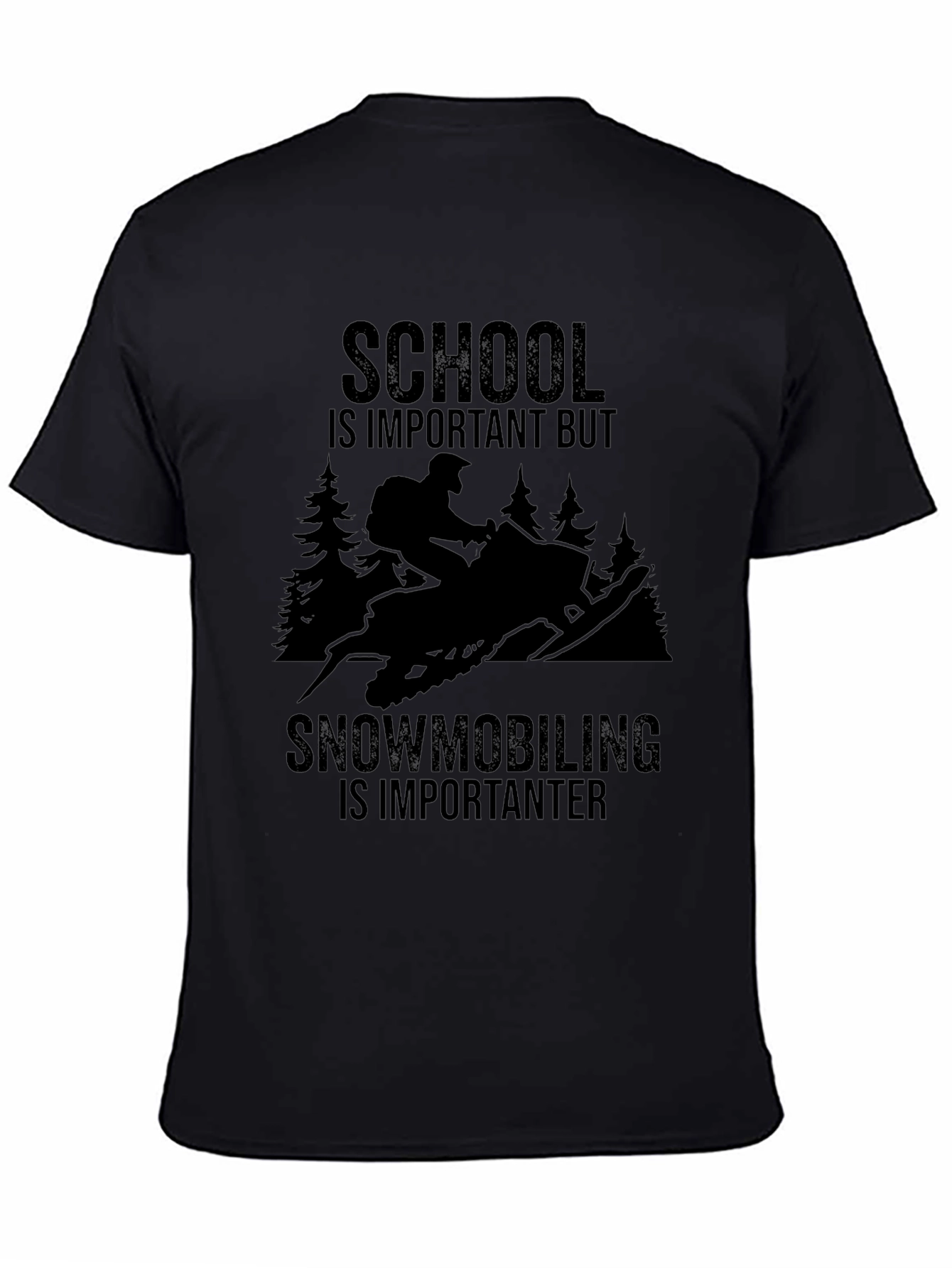 Snowmobiling is Importanter Black T-Shirt