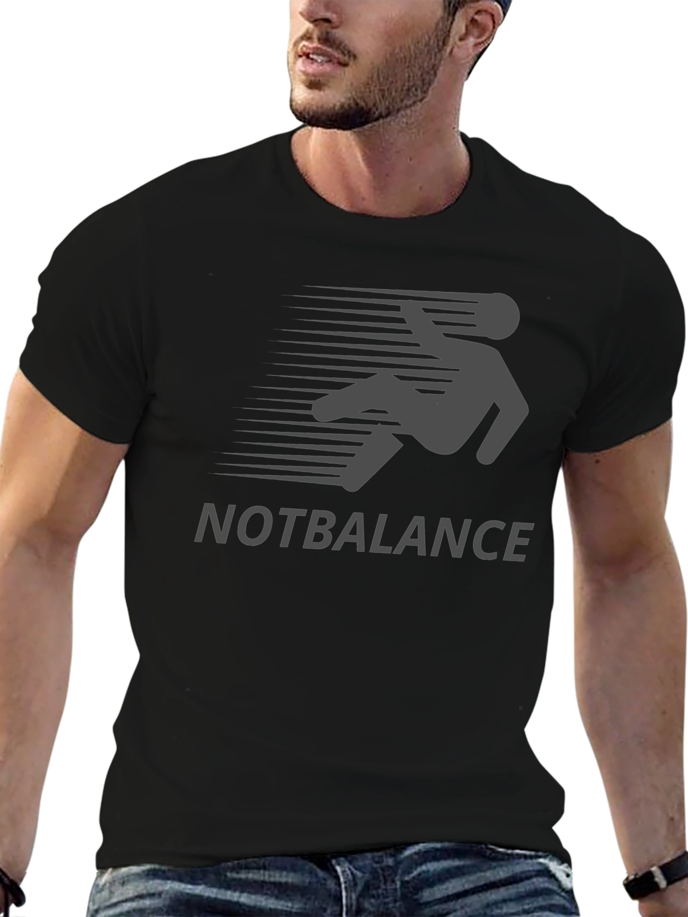NOTBALANCE Graphic Tee - Funny Falling Man Design