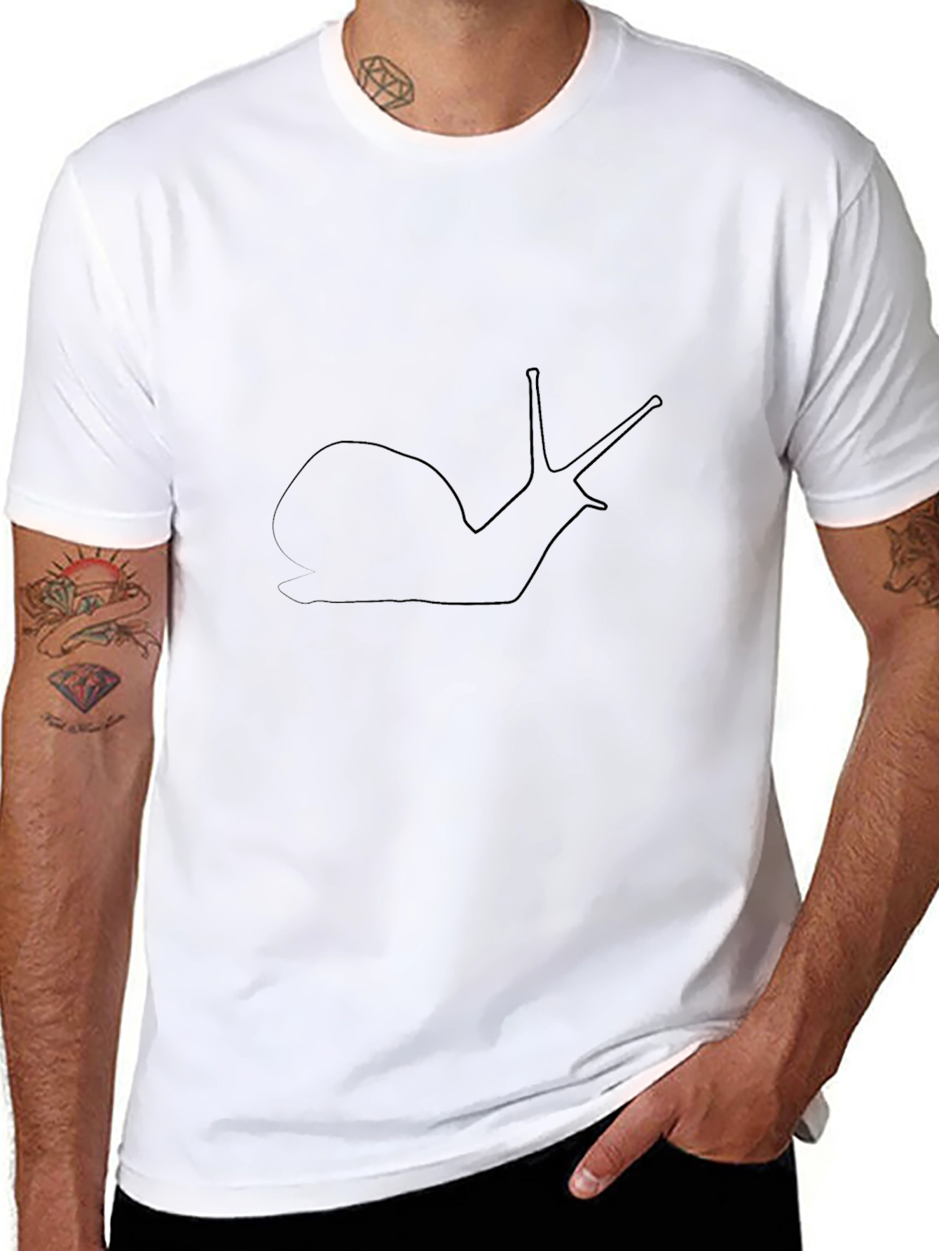 Snail Outline Graphic Tee - Unisex Black T-Shirt
