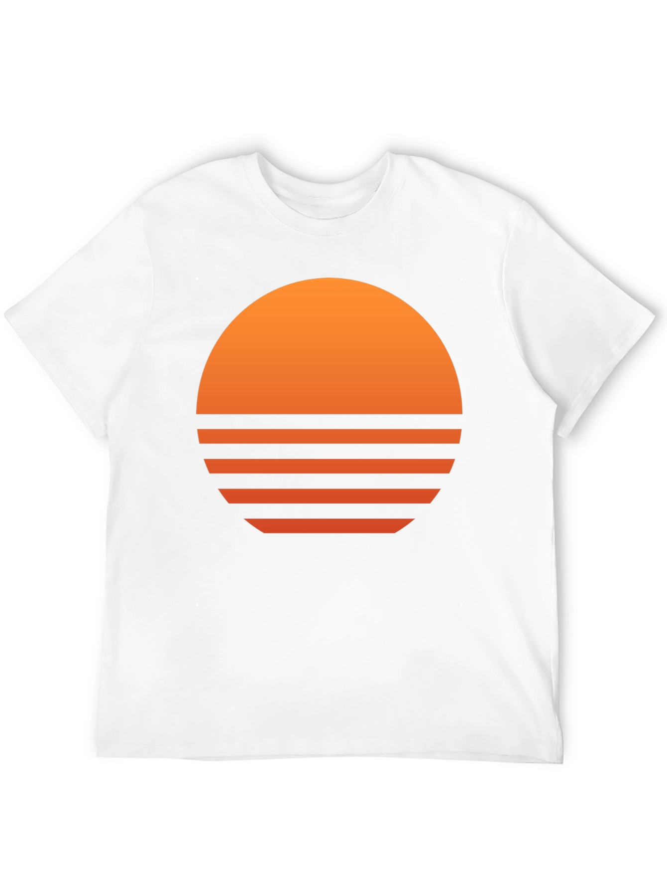 Retro Sunset Graphic Tee - Black Cotton Blend