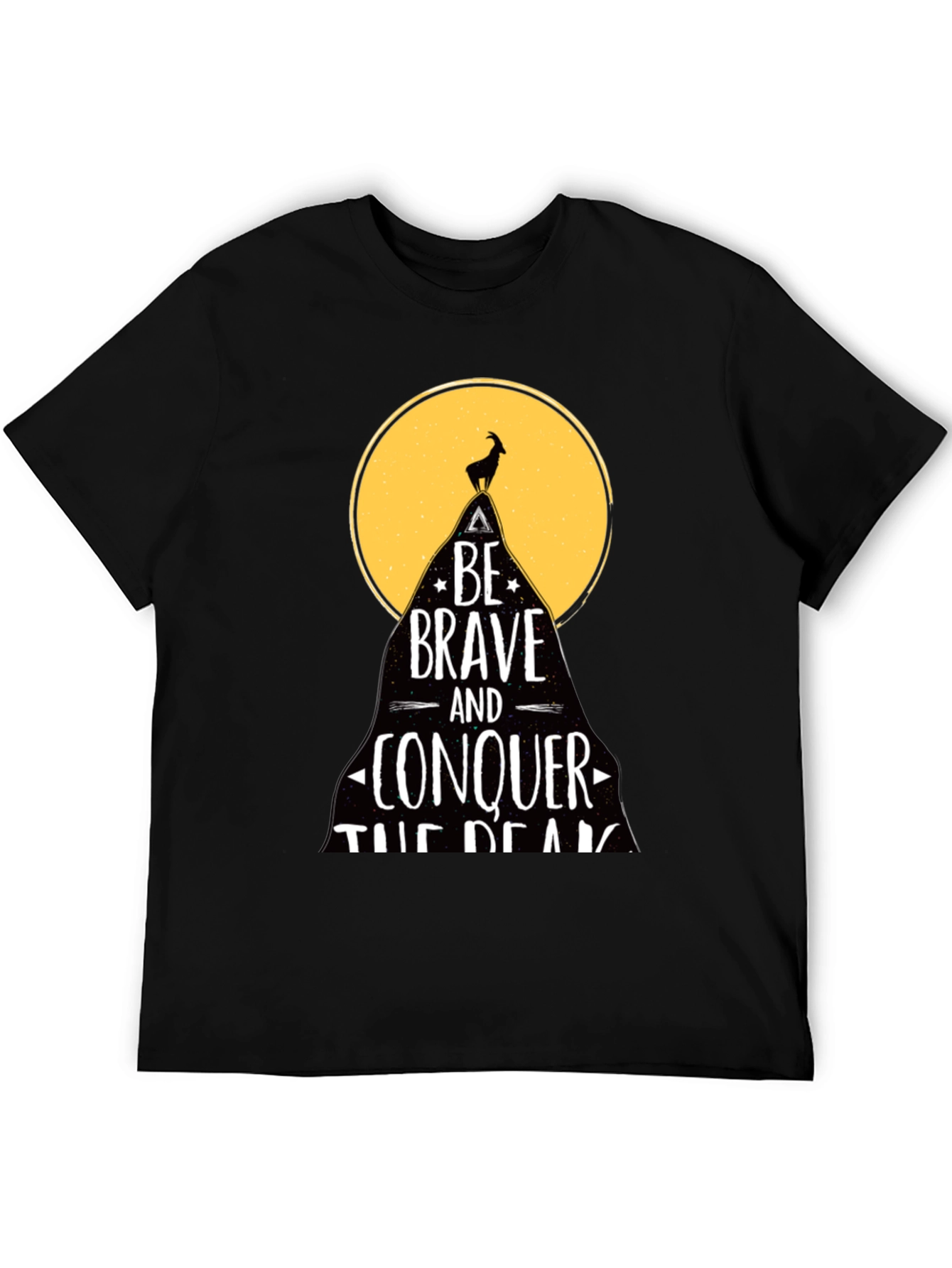 Be Brave T-Shirt - Mountain Goat Conquer Design