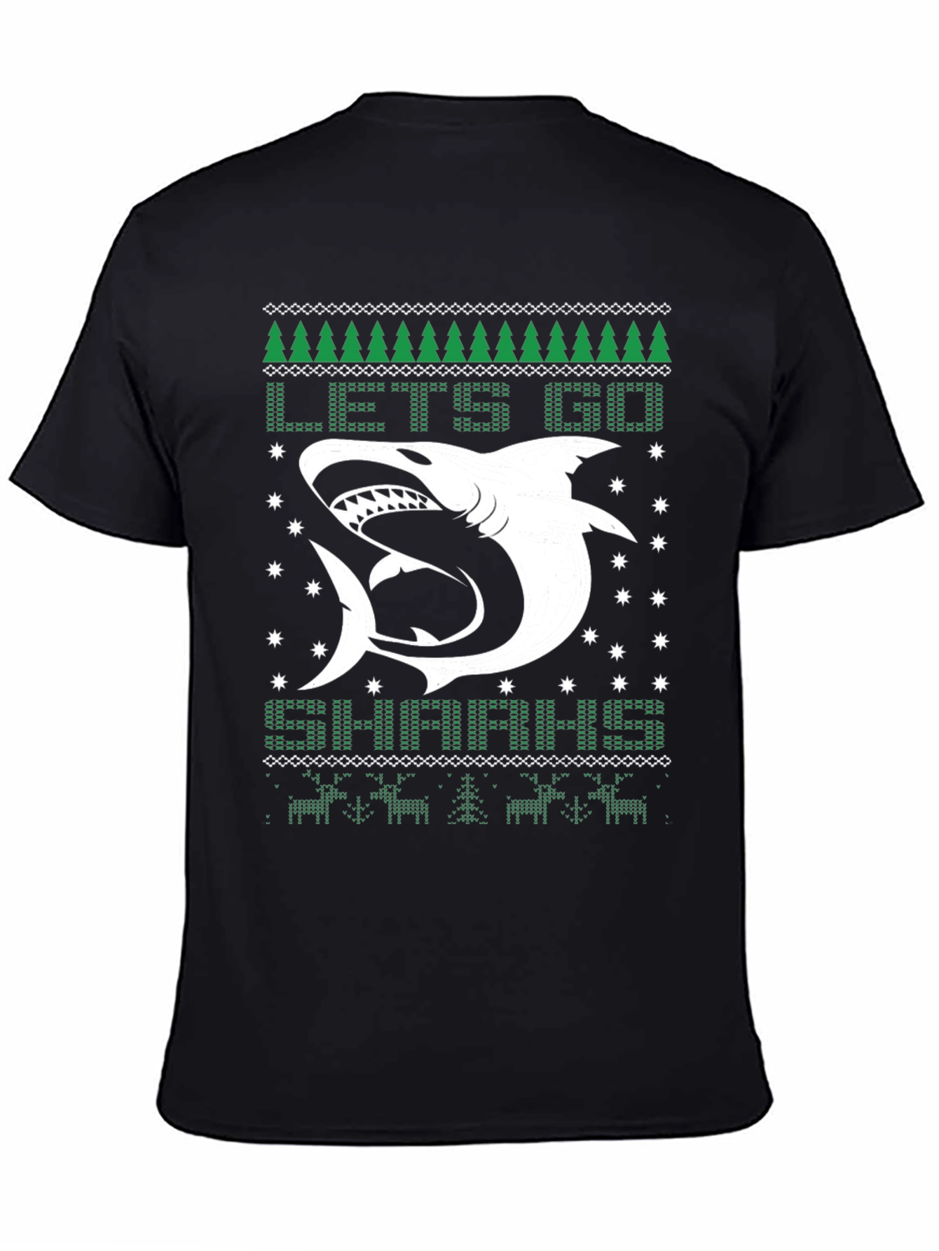 Lets Go Sharkin Ugly Christmas T-Shirt