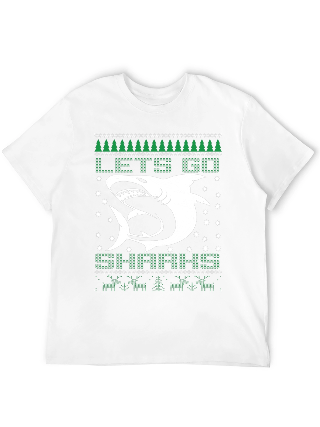 Lets Go Sharkin Ugly Christmas T-Shirt