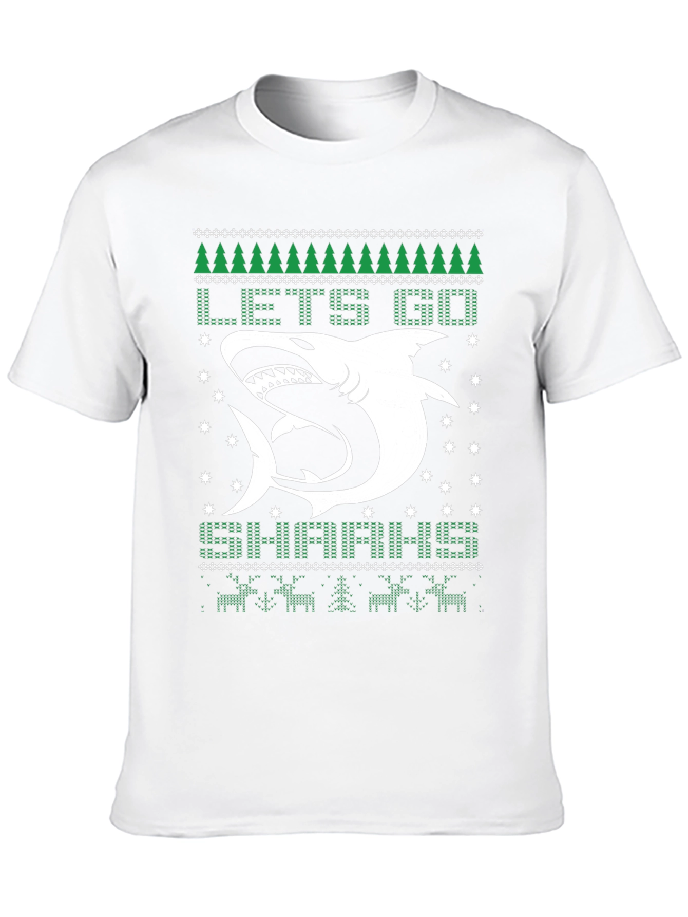 Lets Go Sharkin Ugly Christmas T-Shirt