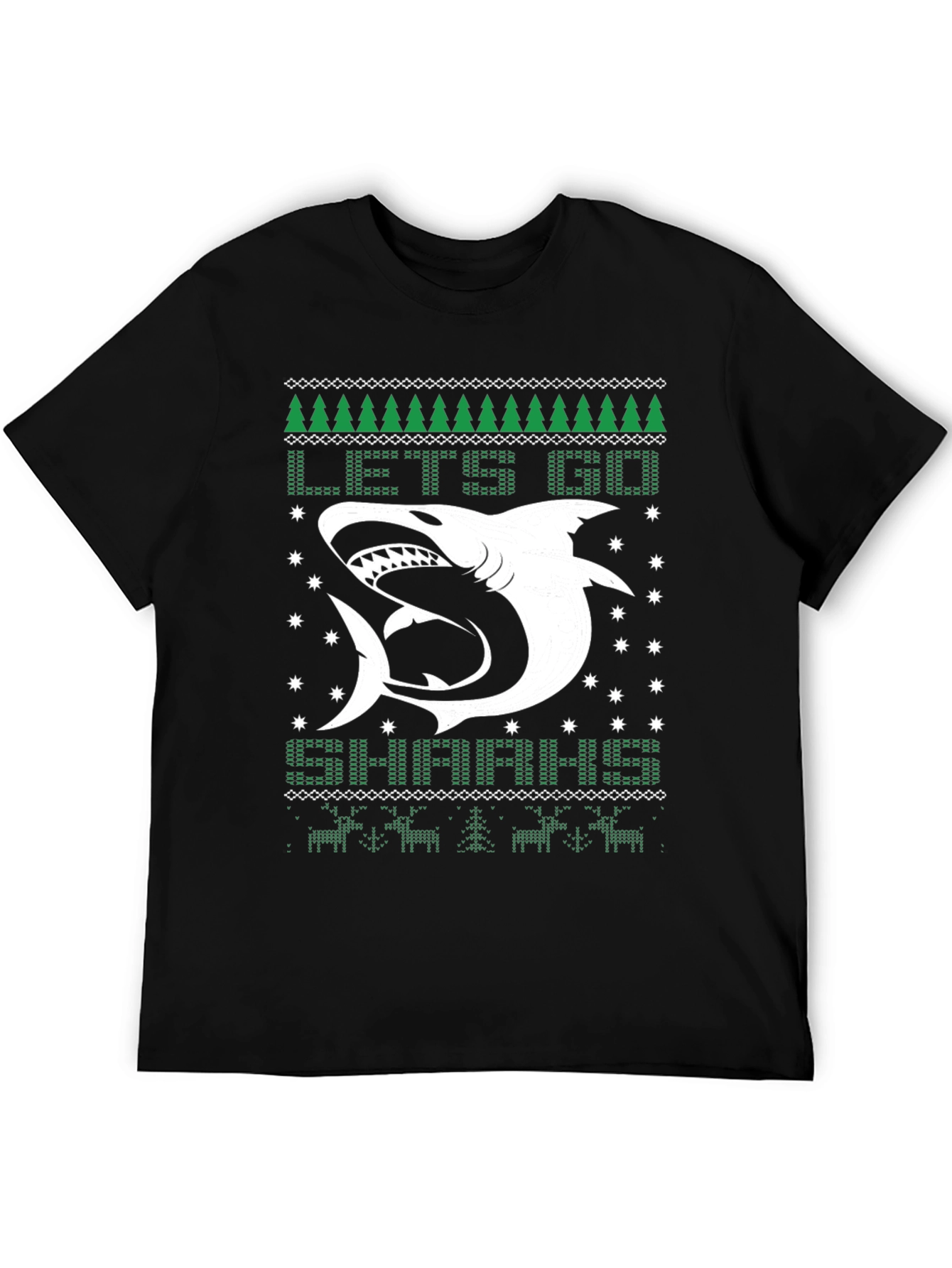 Lets Go Sharkin Ugly Christmas T-Shirt