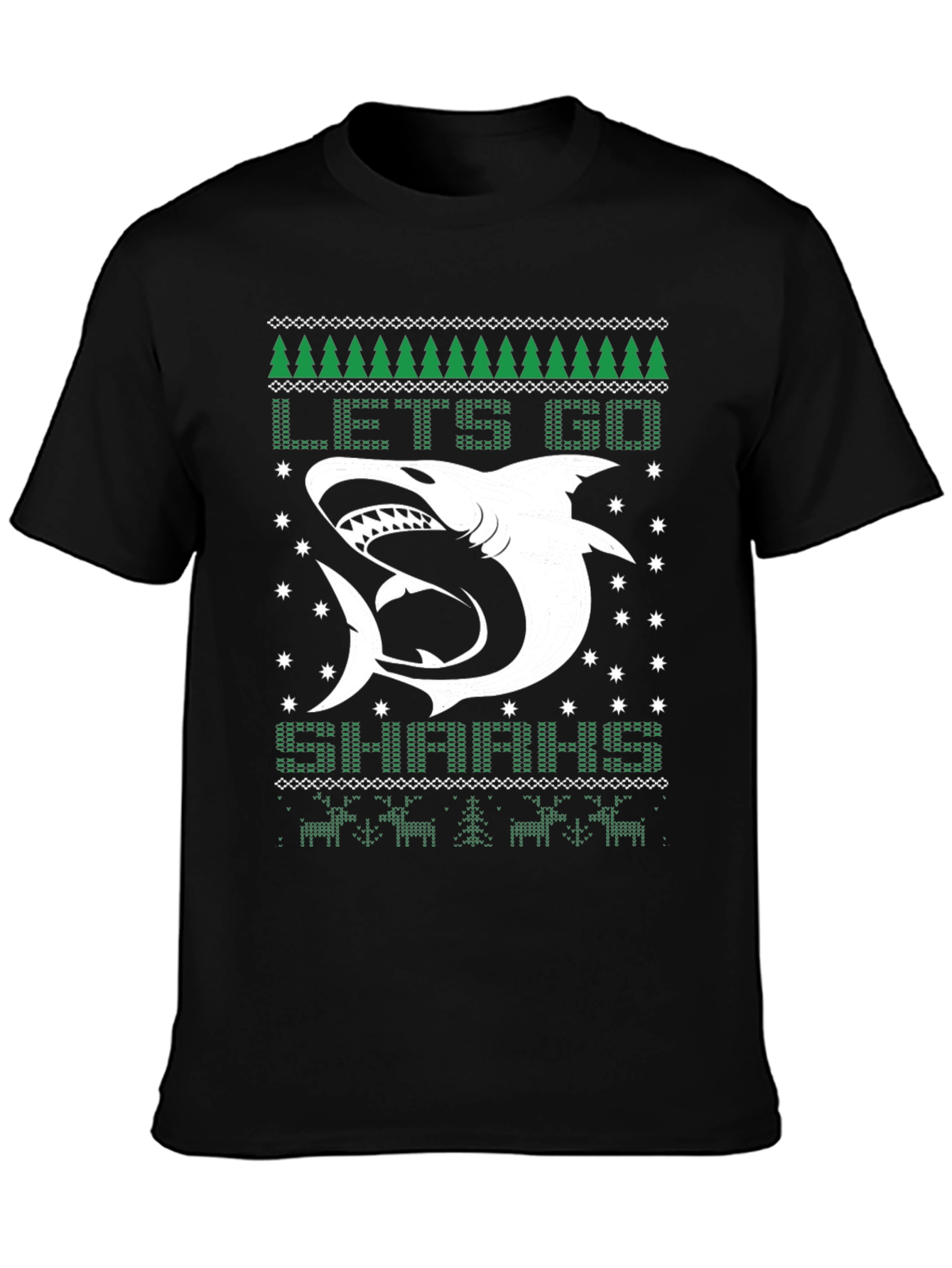 Lets Go Sharkin Ugly Christmas T-Shirt