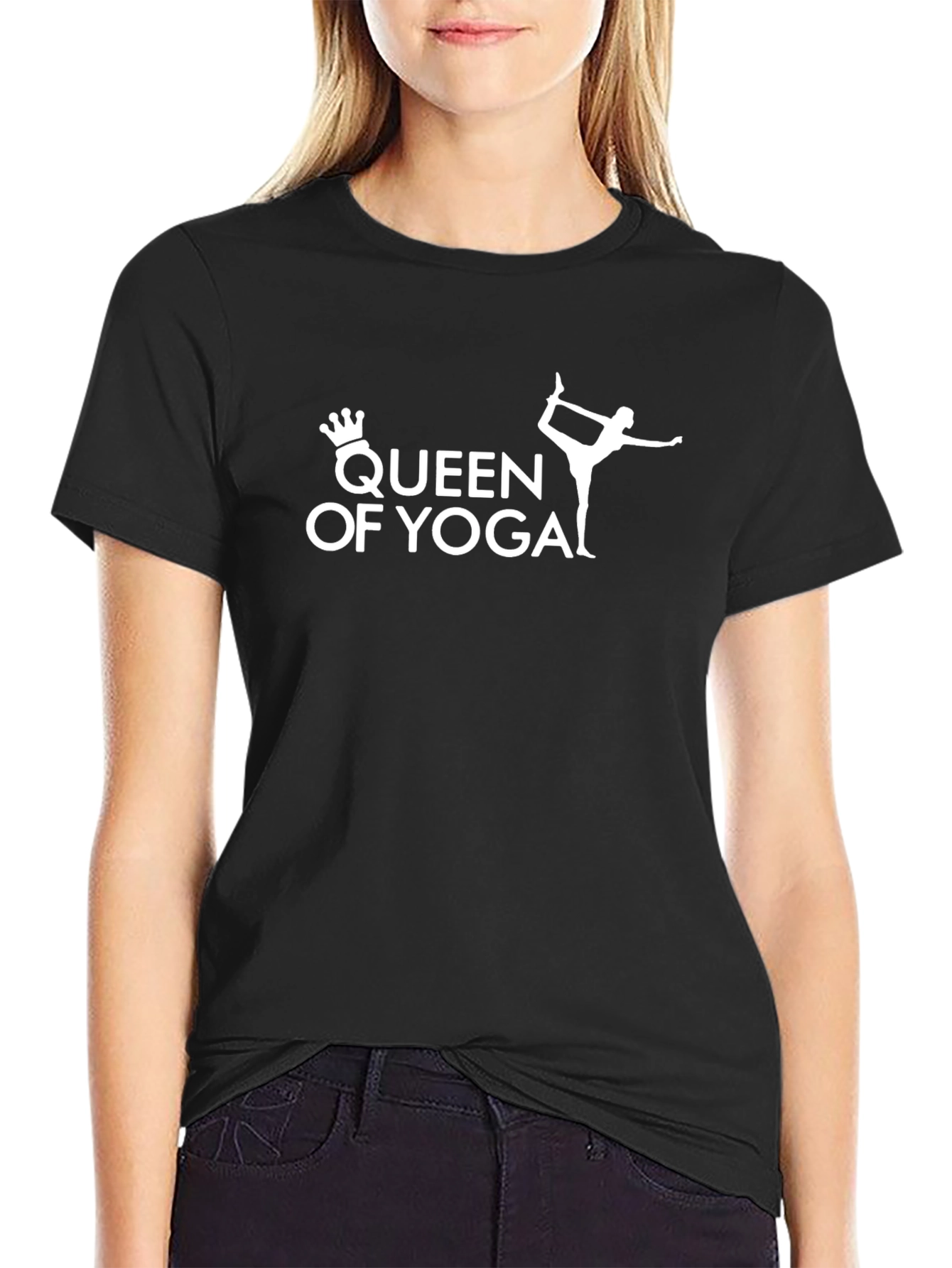 Queen of Yoga Black Graphic Tee Shirt