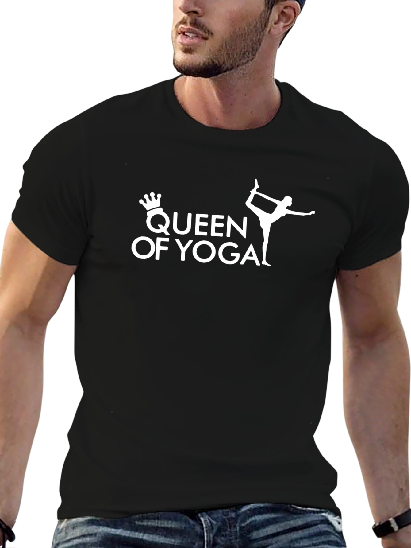 Queen of Yoga Black Graphic Tee Shirt