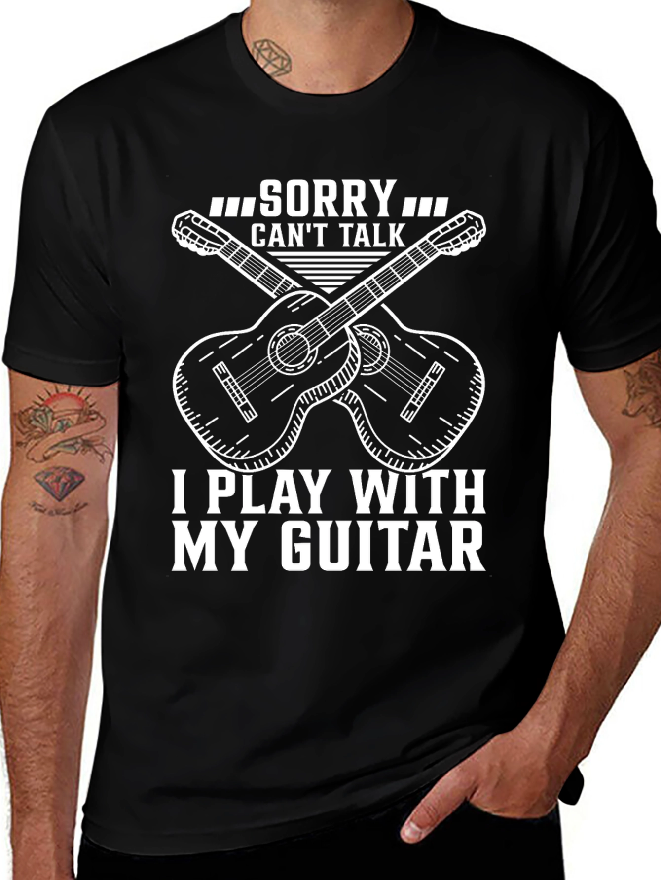 Guitar Player T-Shirt: Sorry Cant Talk