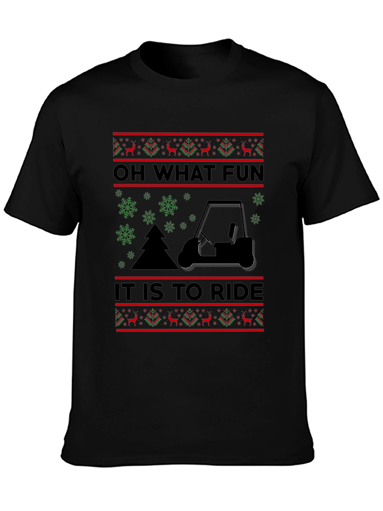 Festive Golf Cart T-Shirt: Oh What Fun to Ride!