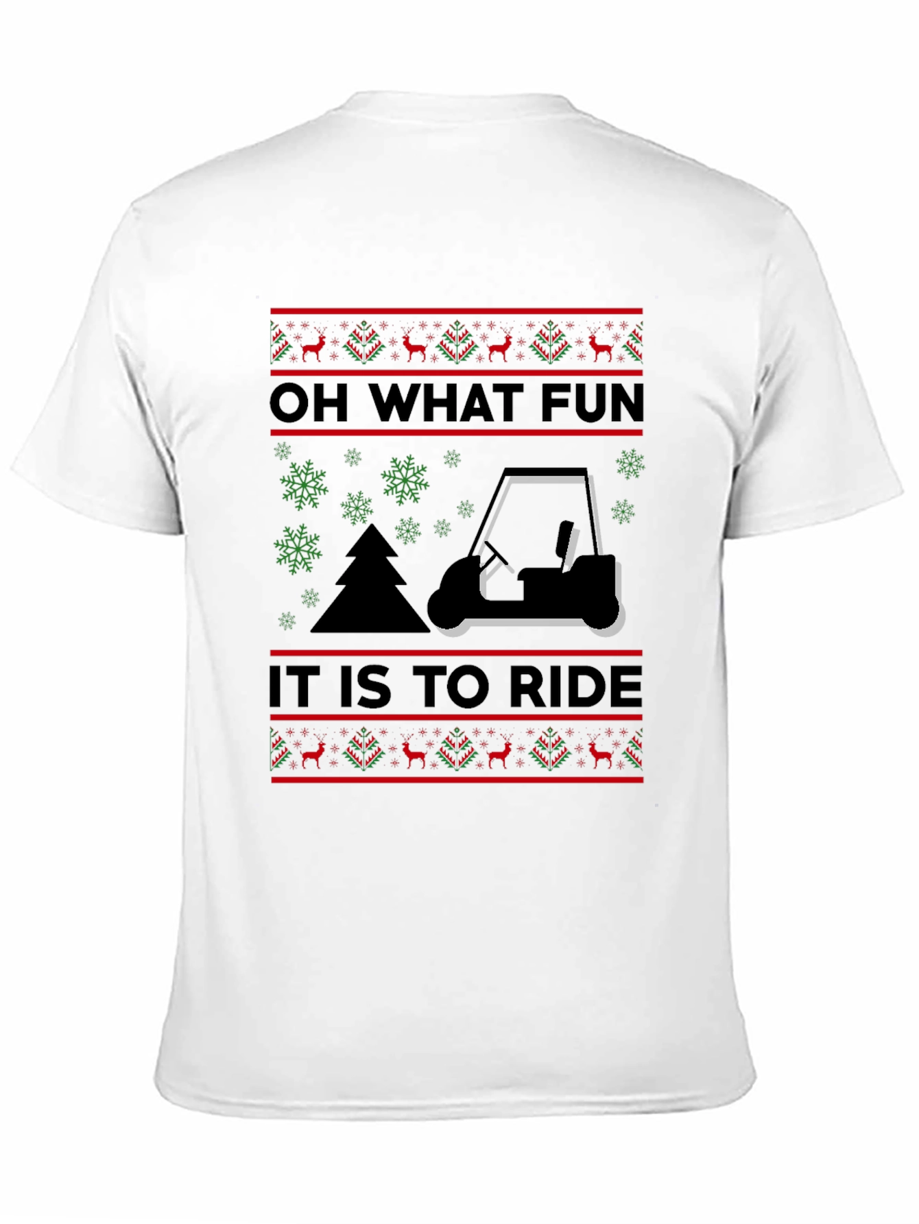 Festive Golf Cart T-Shirt: Oh What Fun to Ride!